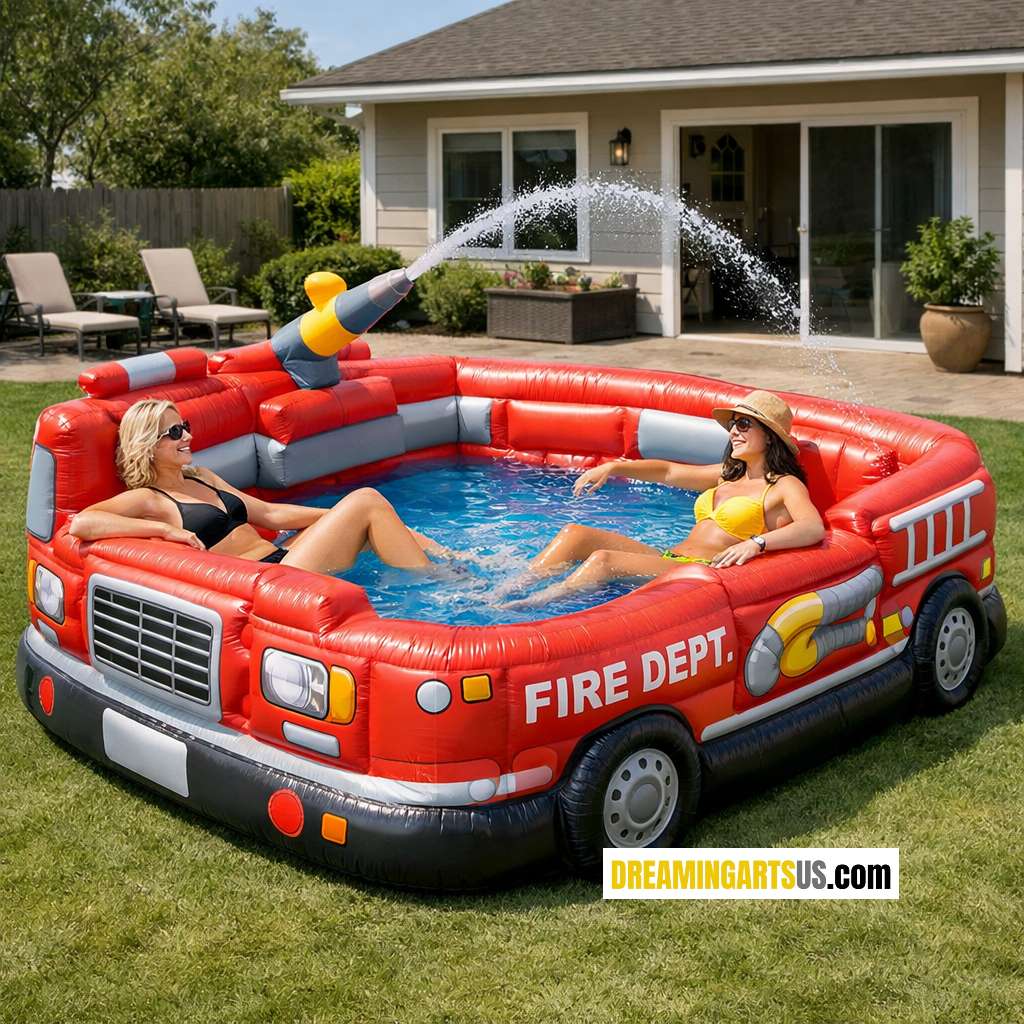 Inflatable Fire Truck Pools