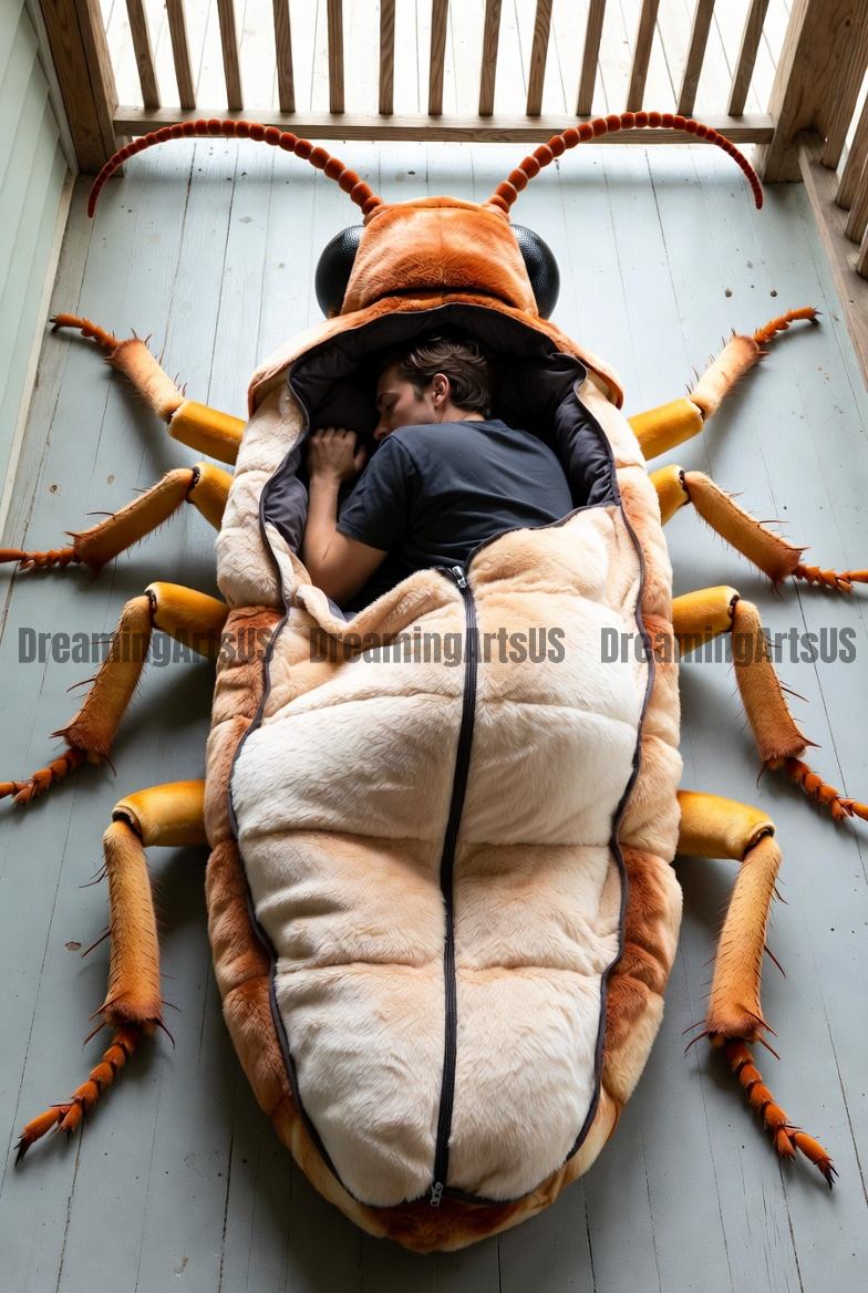 Cockroach-shaped sleeping bag