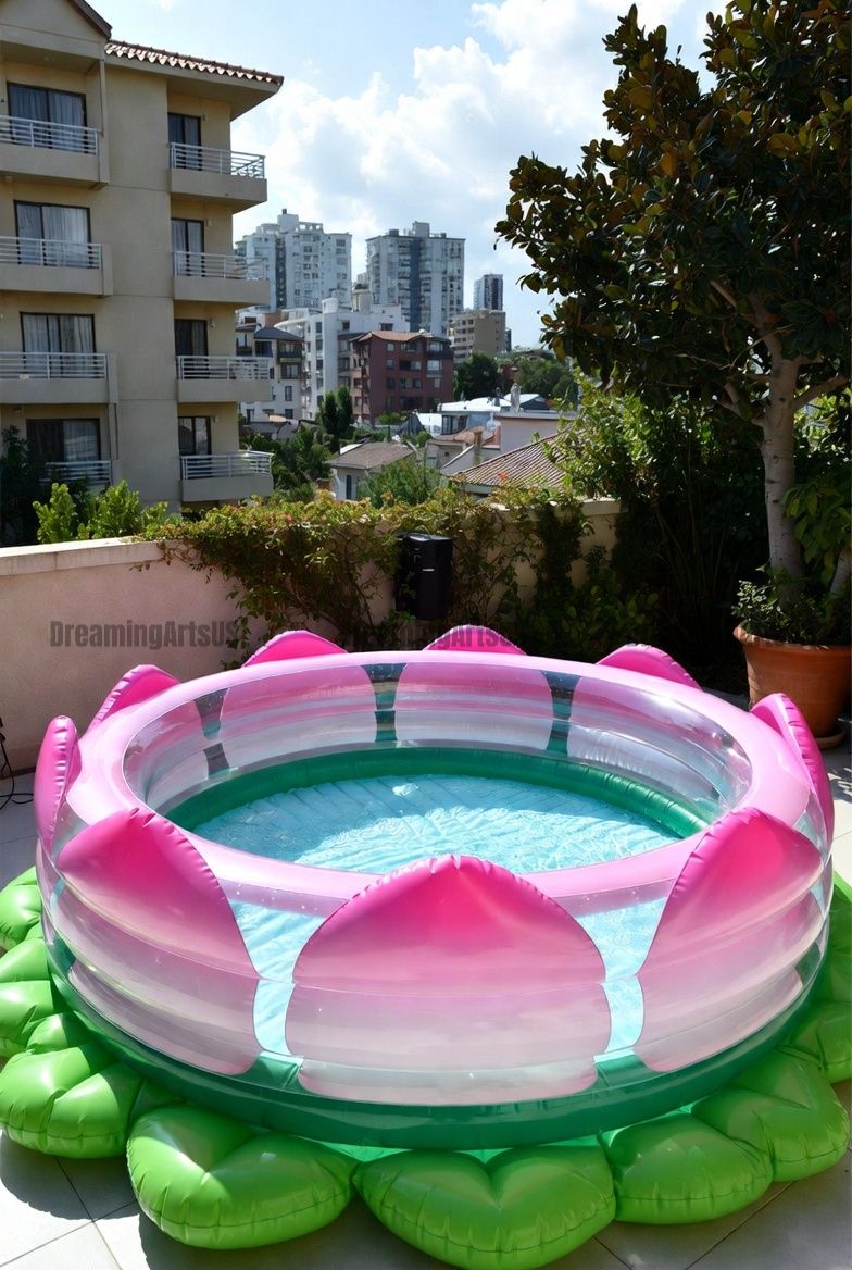 inflatable lotus shaped pools
