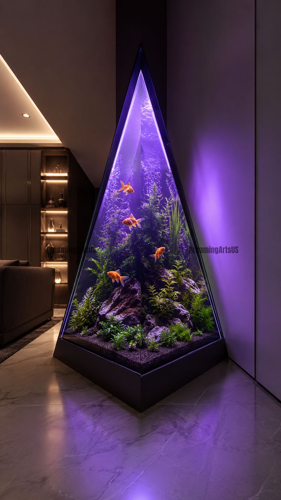 pyramid-inspired aquariums
