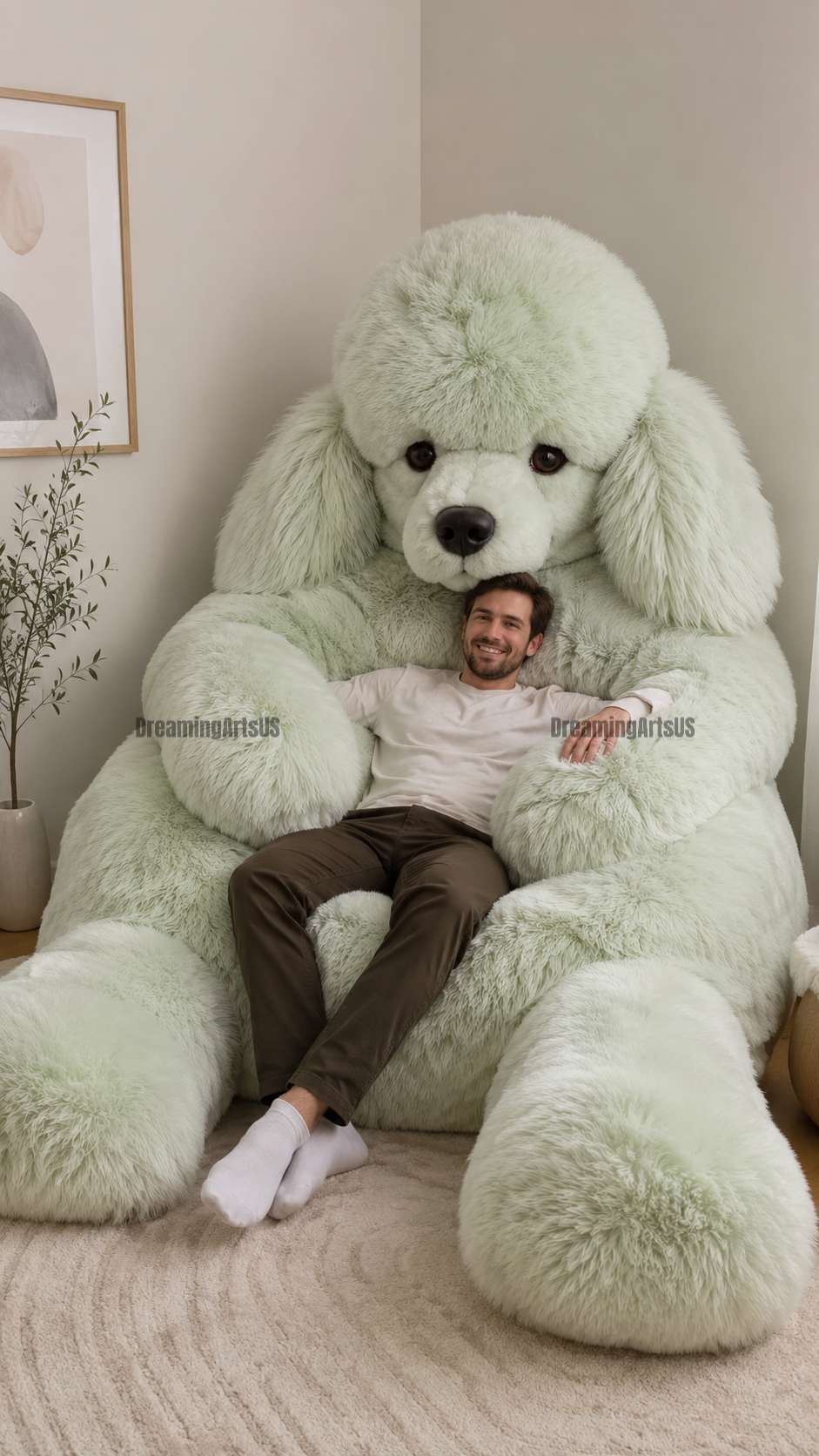 Poodle-shaped bean bag