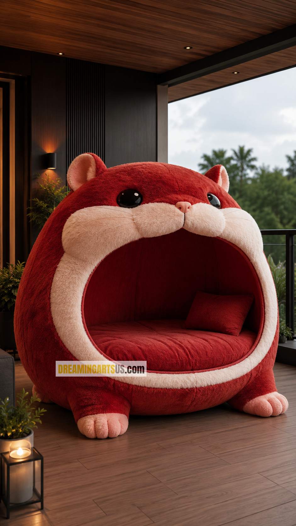 hamster-shaped lounger pods