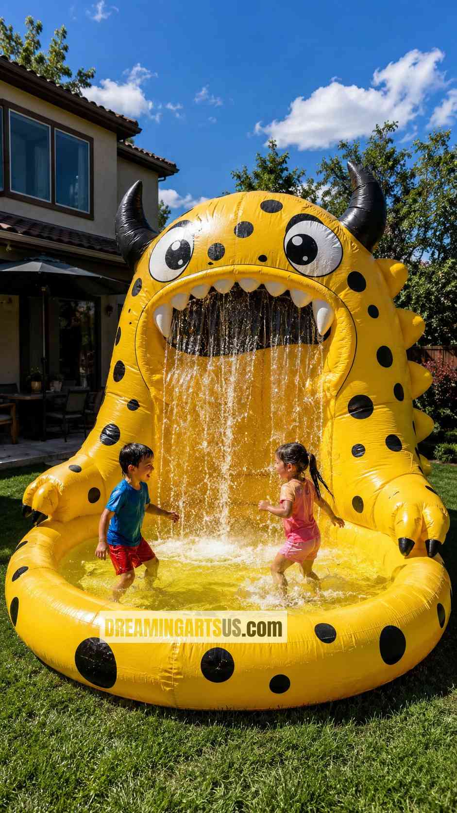 monster-shaped swimming pool