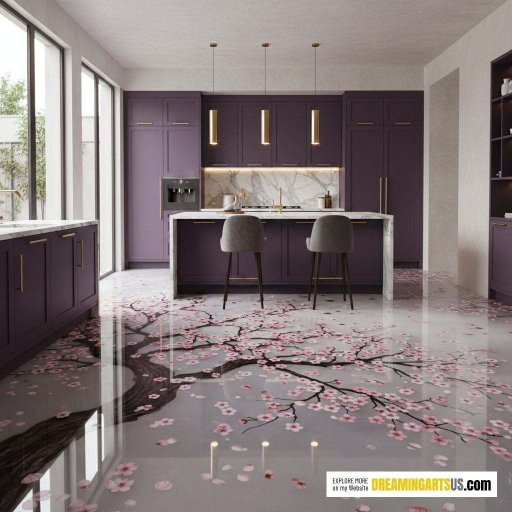stunning cherry blossom epoxy floors