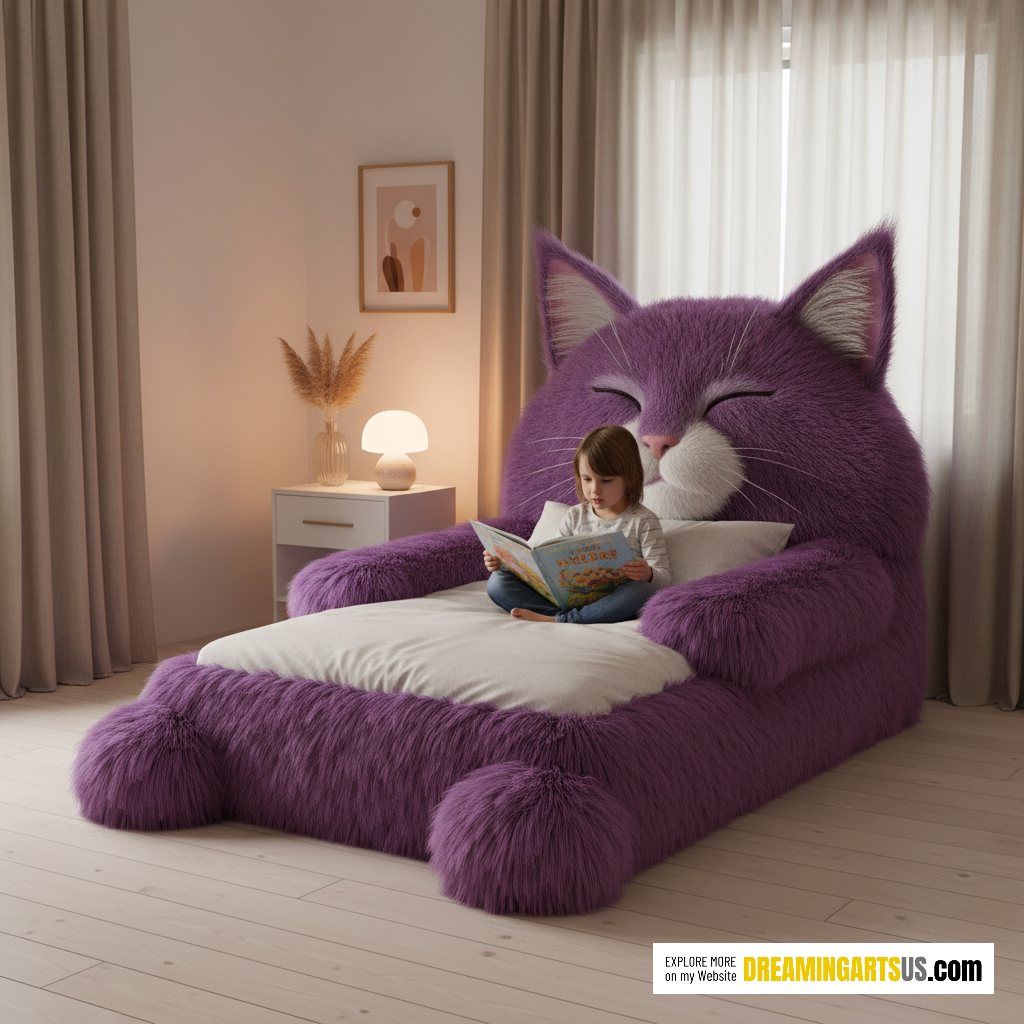 Cat-shaped beds
