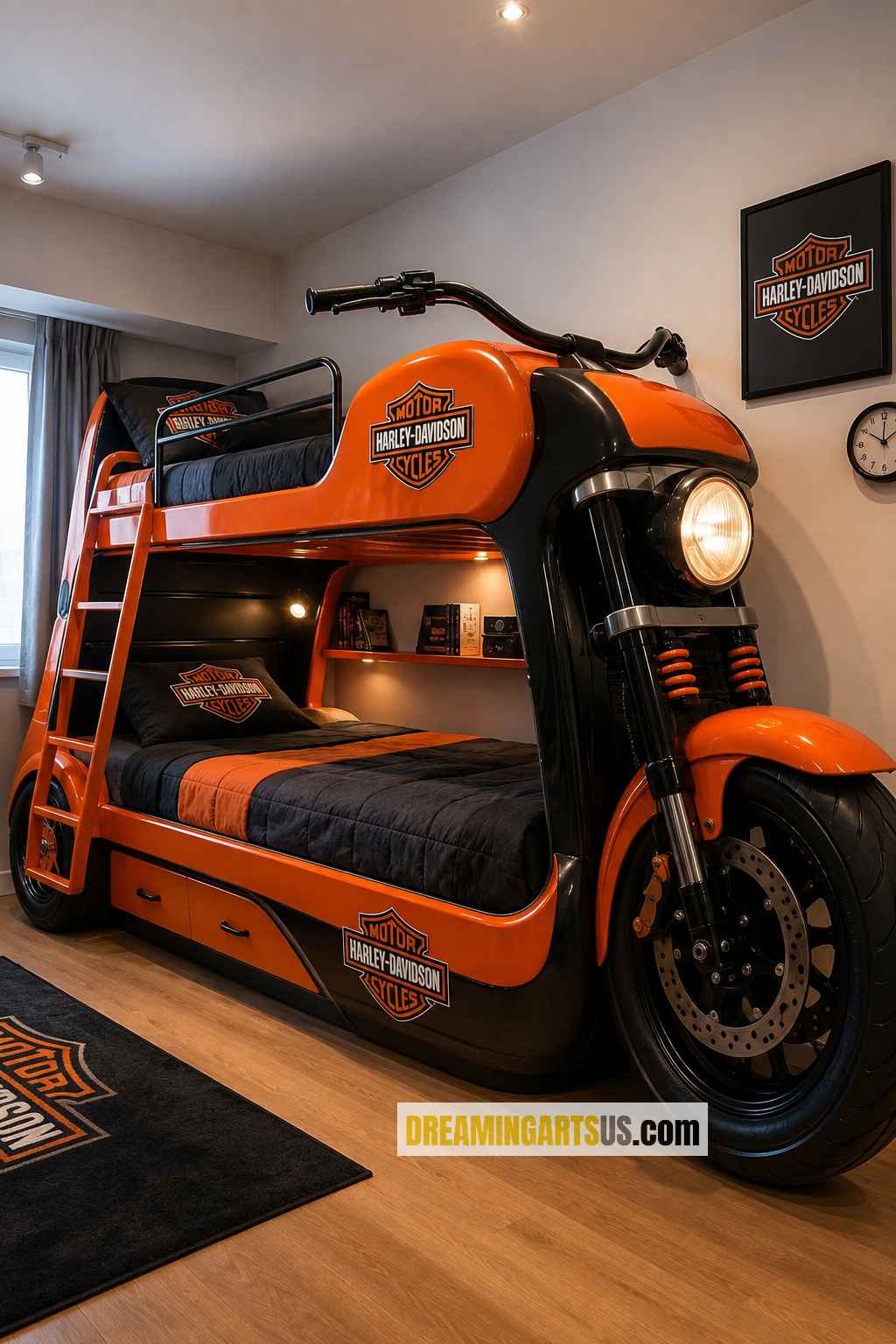 Harley shaped bunk bed