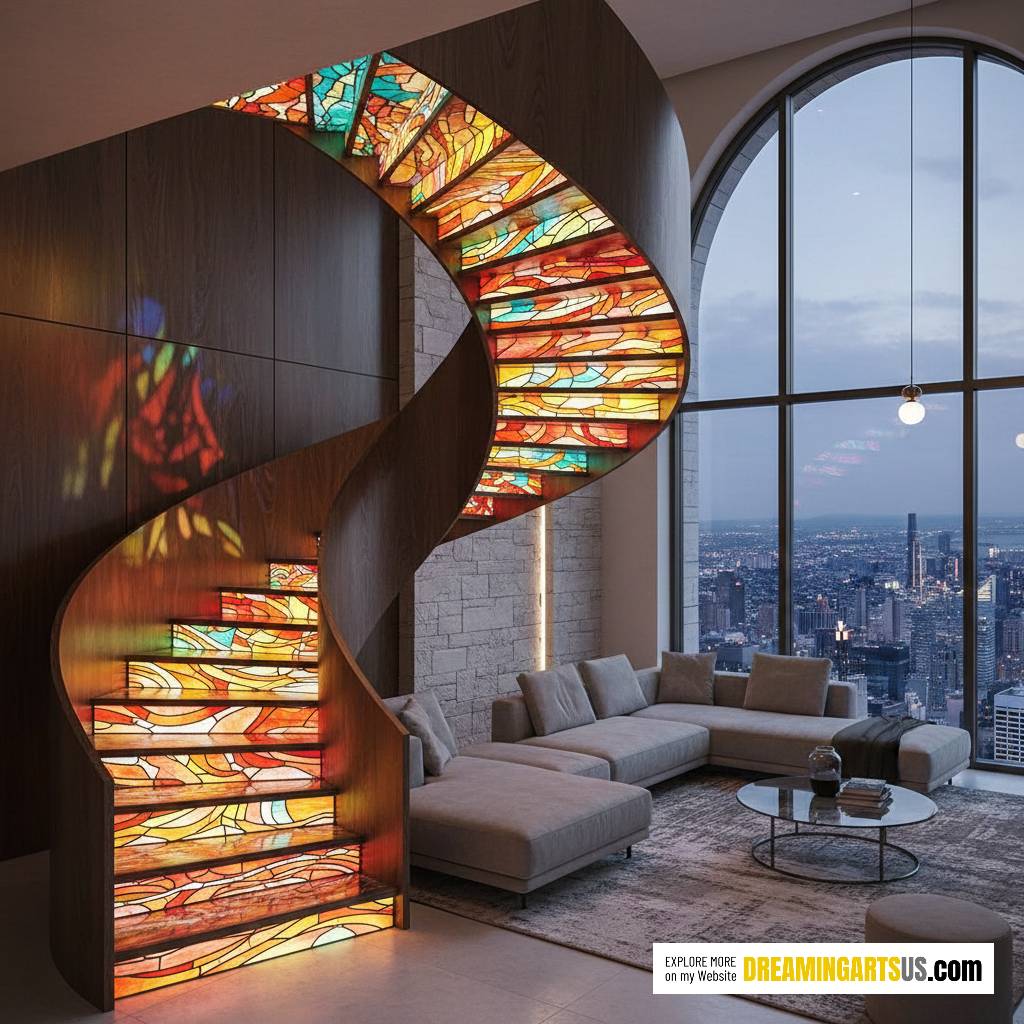 stained glass staircases
