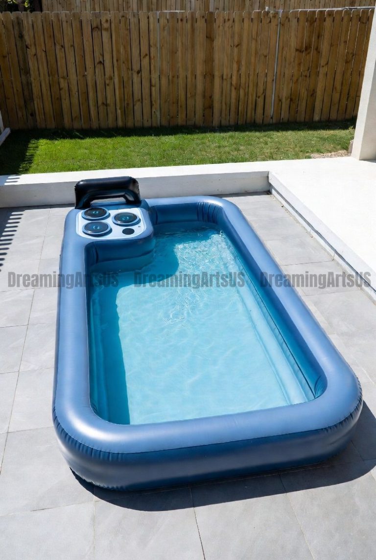 iPhone Shaped Pool - Combine Tech Aesthetic with Pool Day Fun