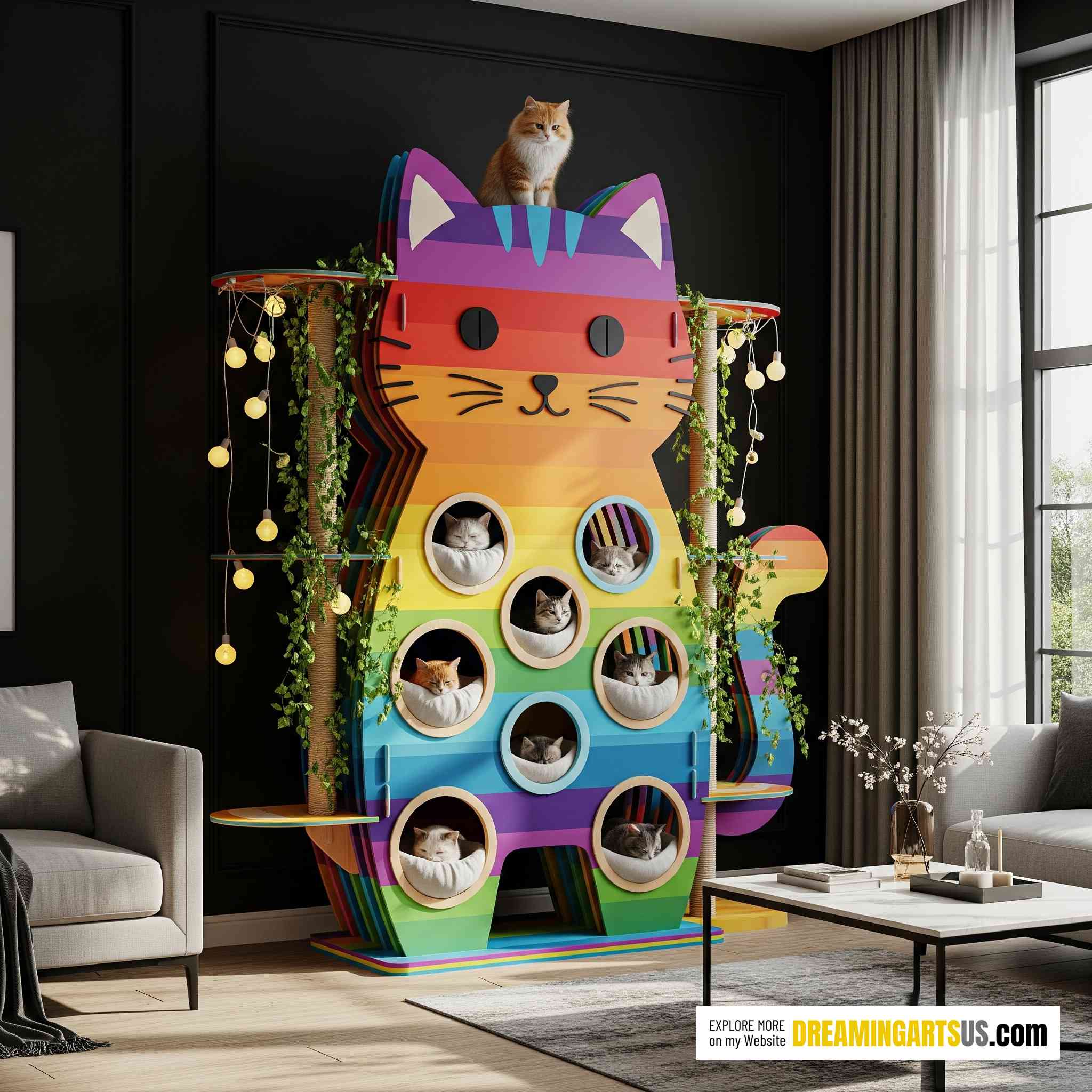Cat-shaped Cat Playground