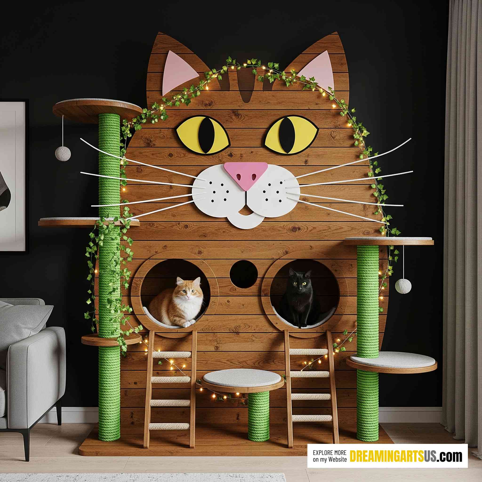 Cat-shaped Cat Playground