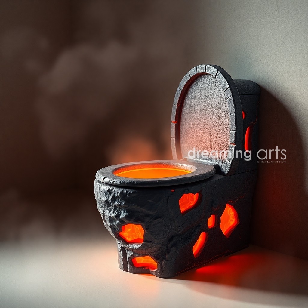 volcano-inspired toilet