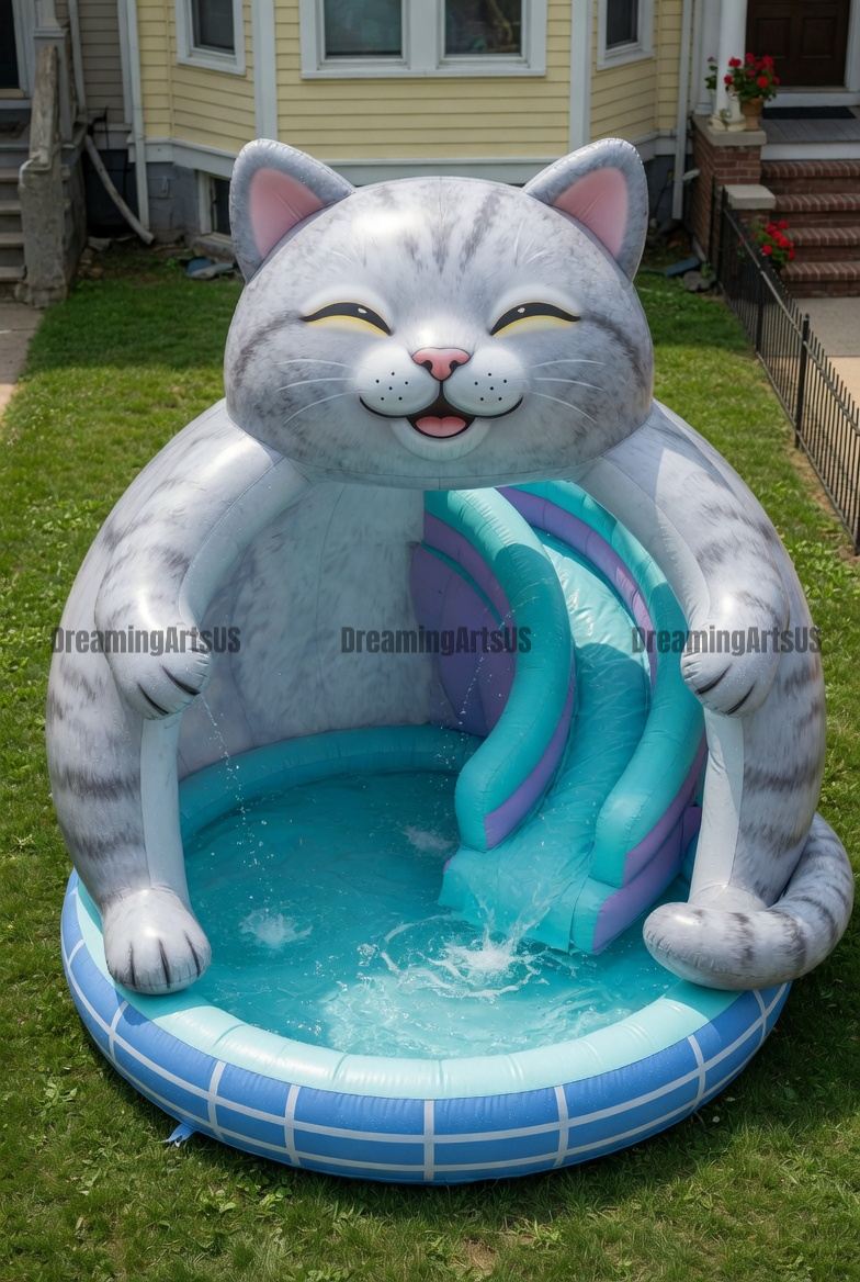 Giant Inflatable Cat Pool