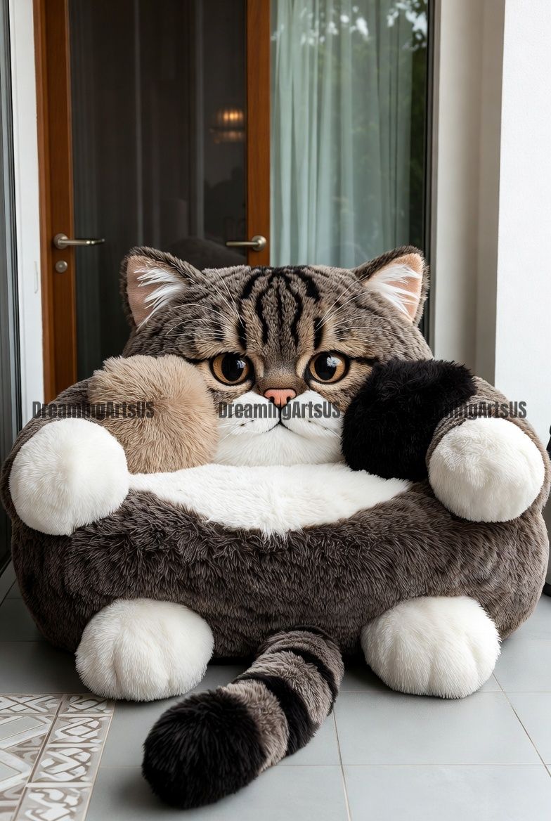 fluffy cat sofa
