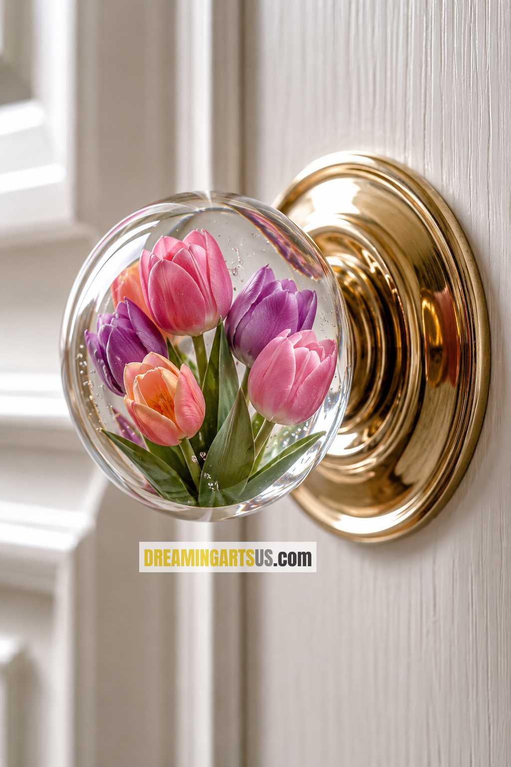 luxury epoxy flower doorknobs