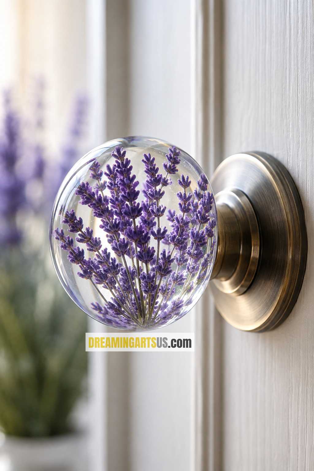 luxury epoxy flower doorknobs