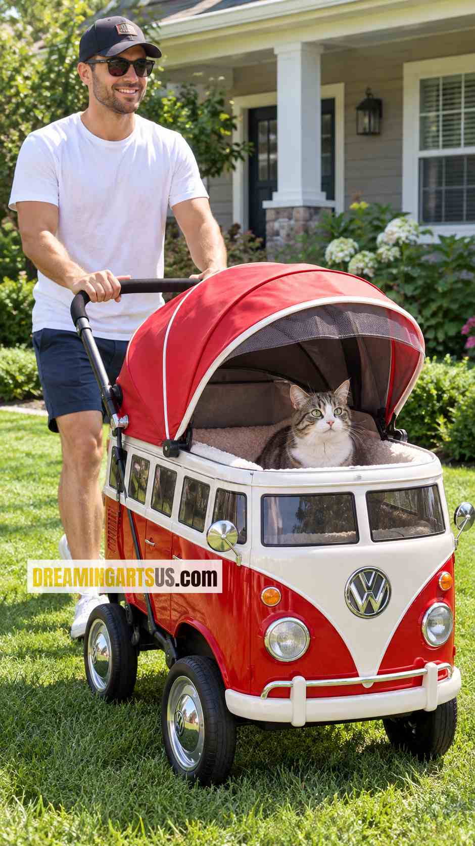 luxury Volkswagen bus pet stroller