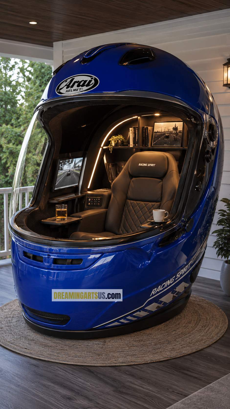 giant helmet reading pods