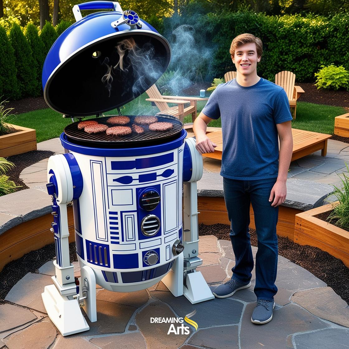 Star Wars Themed BBQ Grill R2D2, Stormtrooper, BB8 & Millennium Falcon