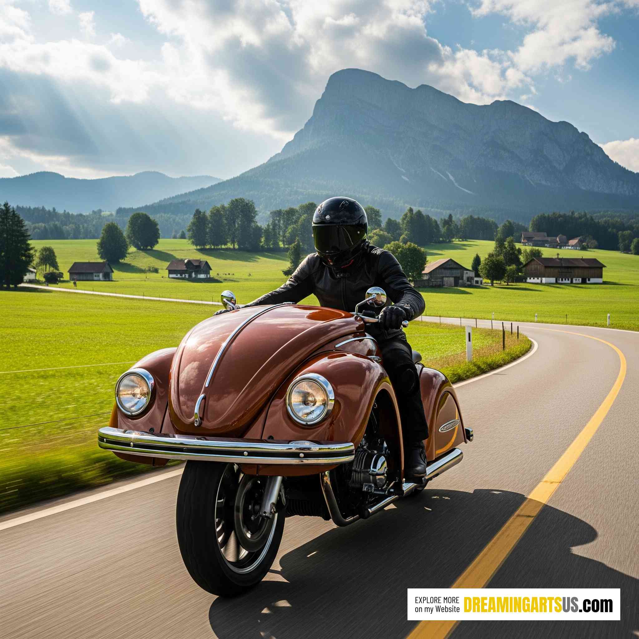 VW Beetle inspired Motorcycle