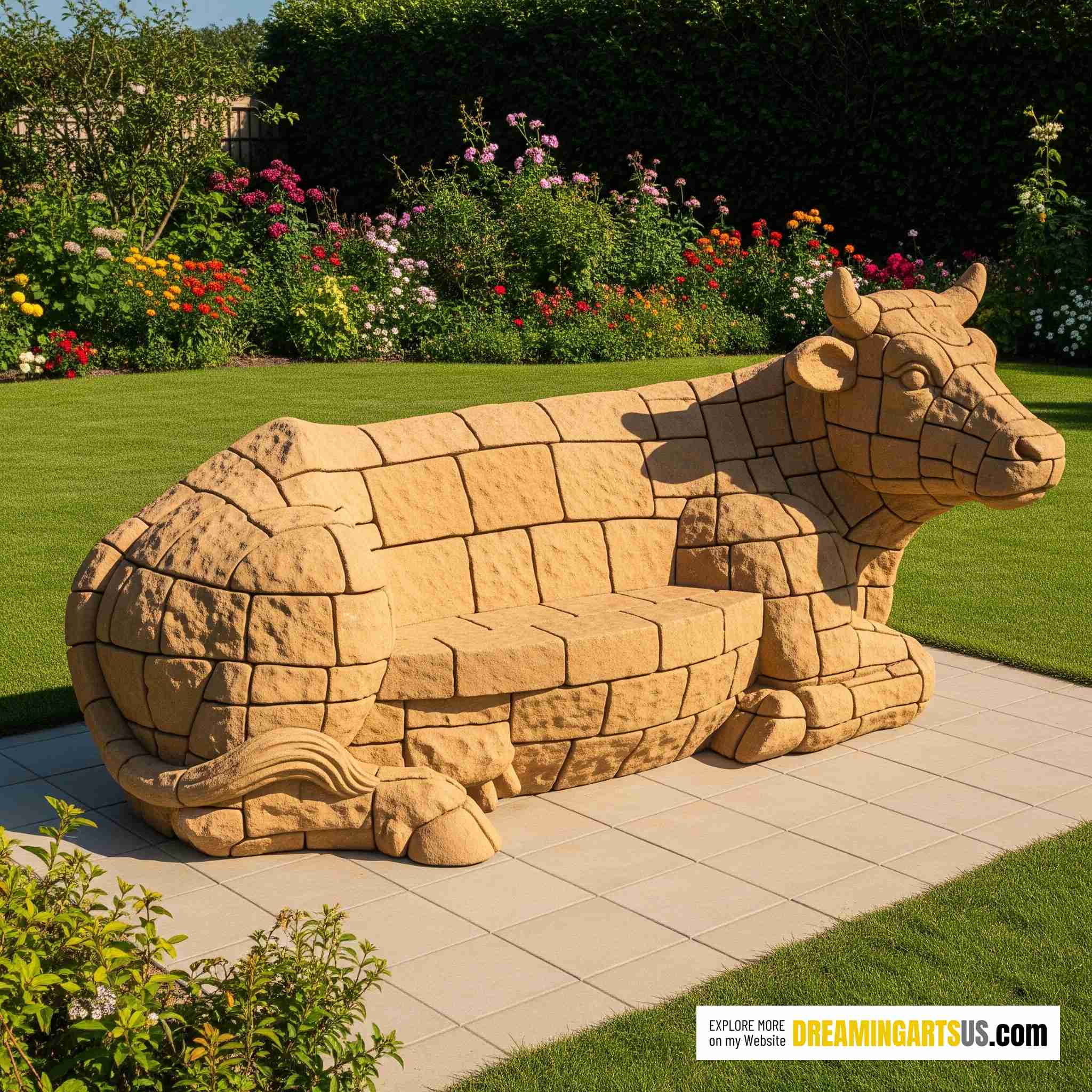 Stone Cow Bench