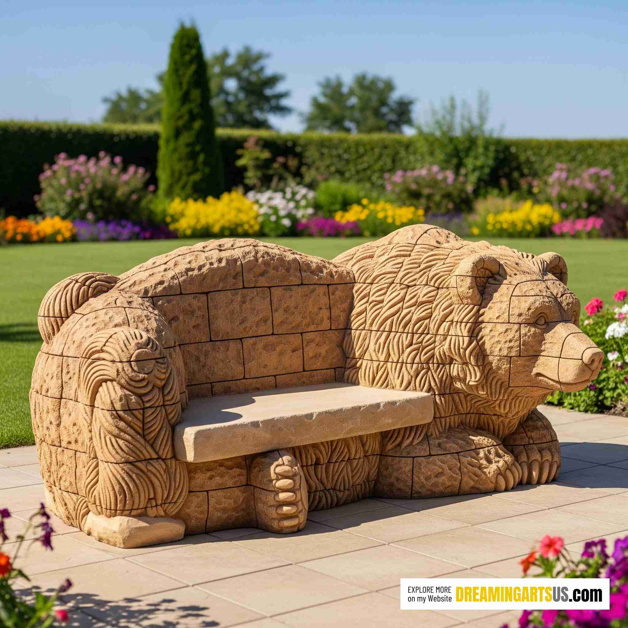 Animal Benches Made From Stone