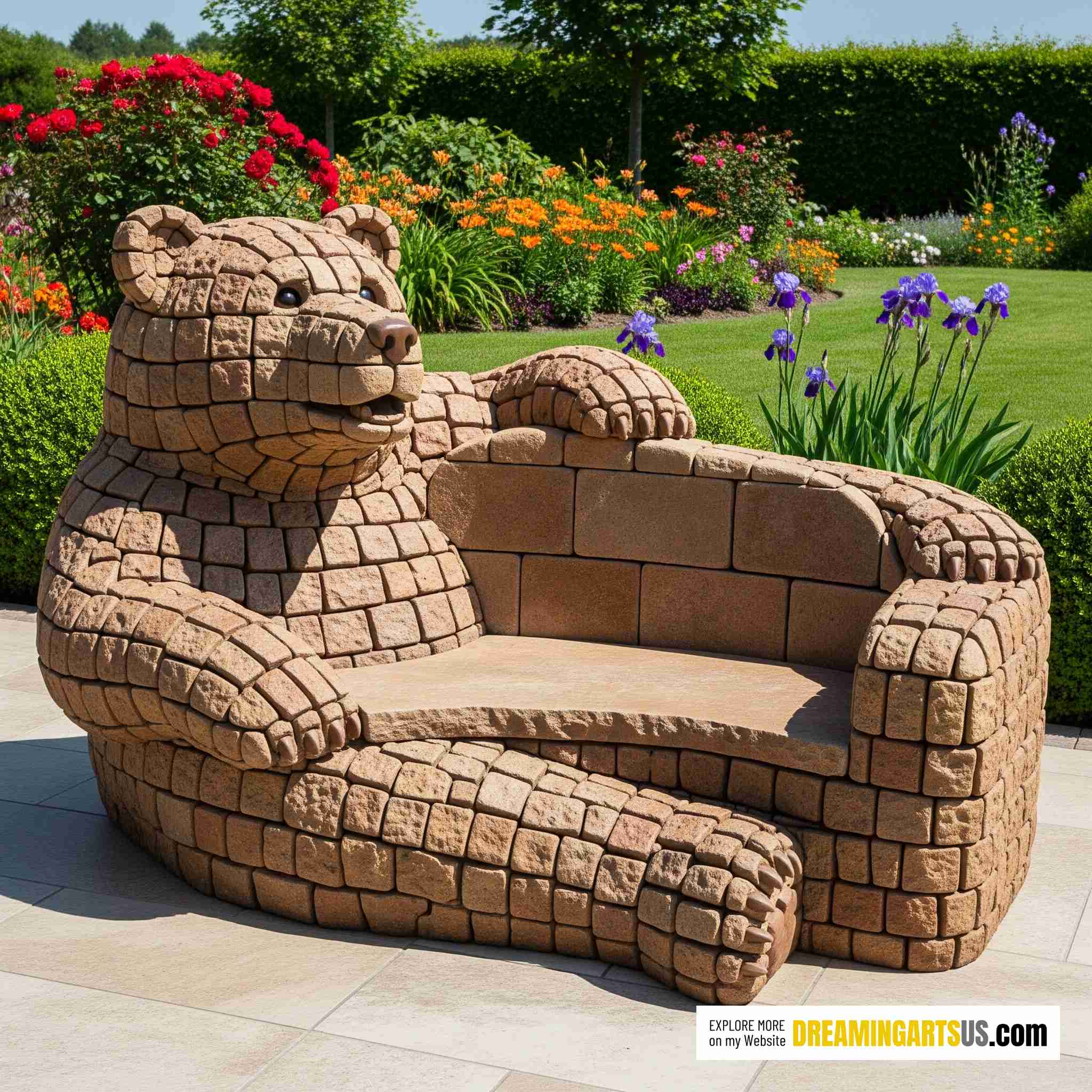 Animal Benches Made From Stone