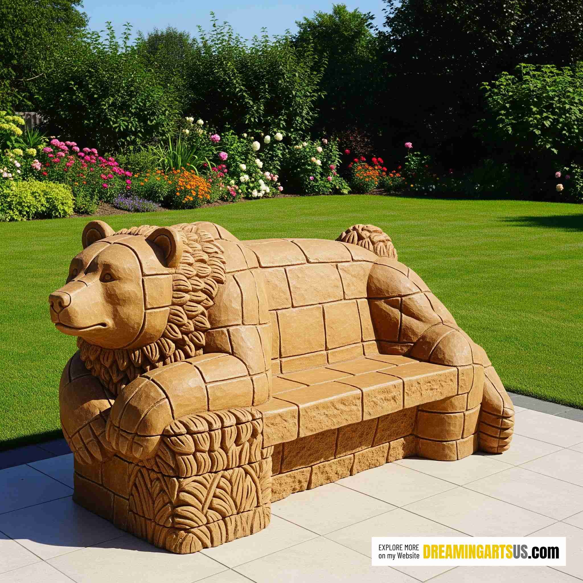Animal Benches Made From Stone