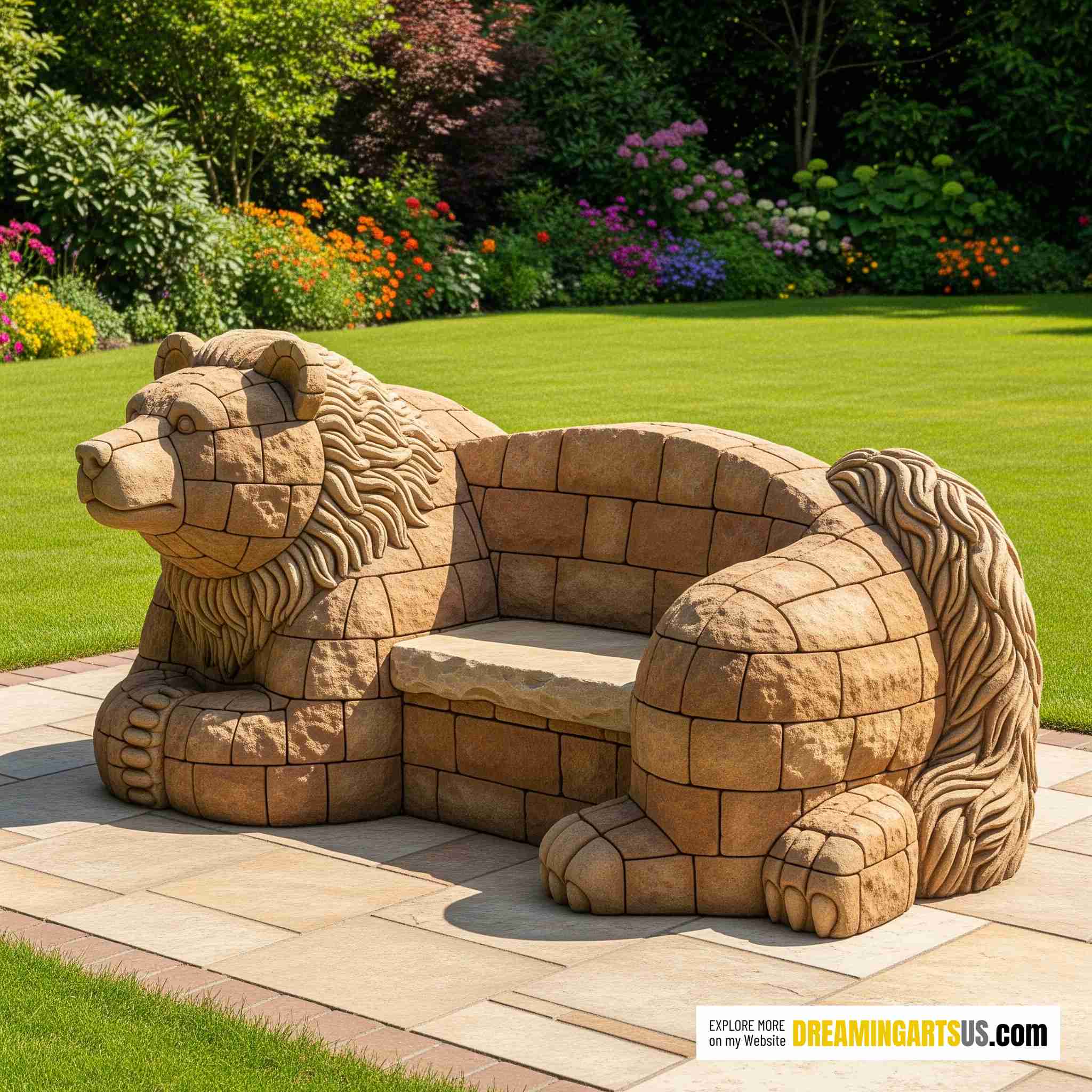 Animal Benches Made From Stone