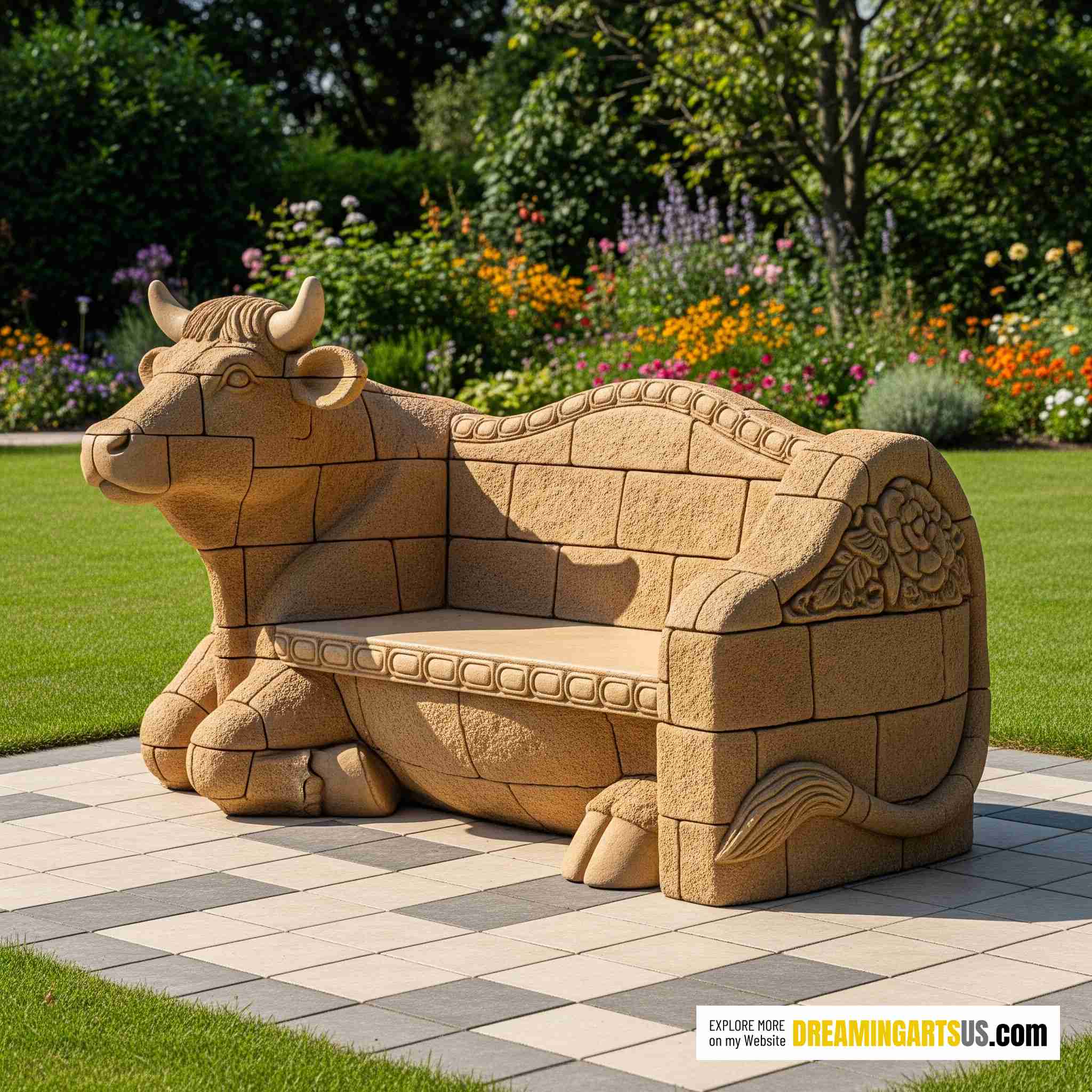 Stone Cow Bench