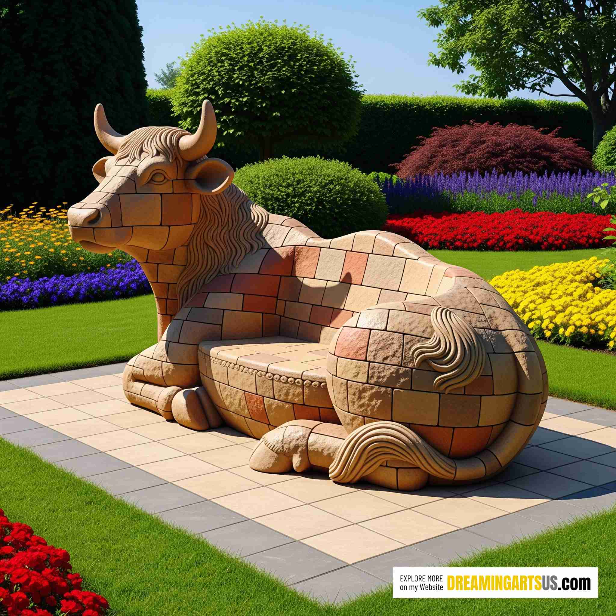Stone Cow Bench