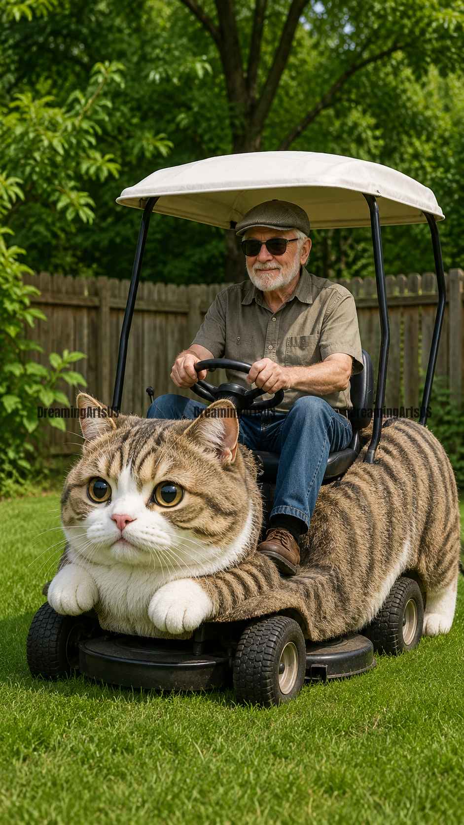 Cat Shaped Lawn Mower