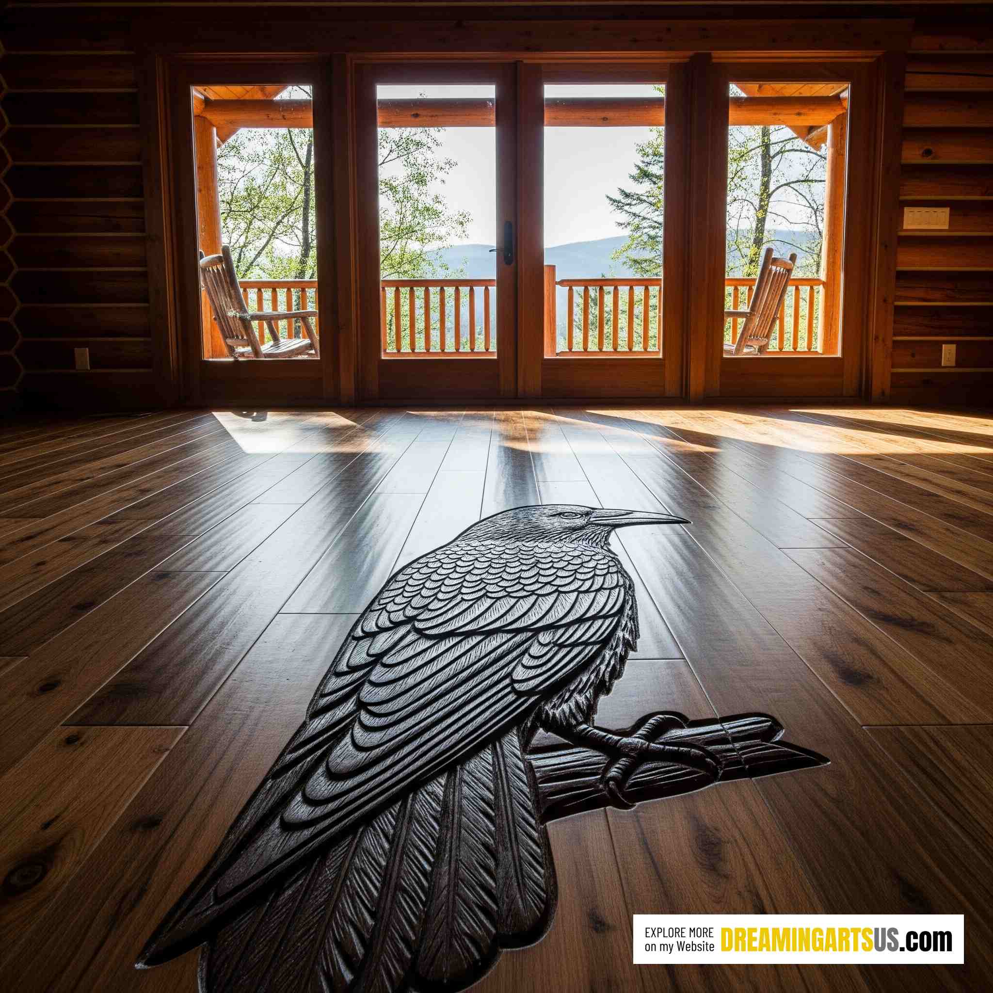 Floor Carved With Crows