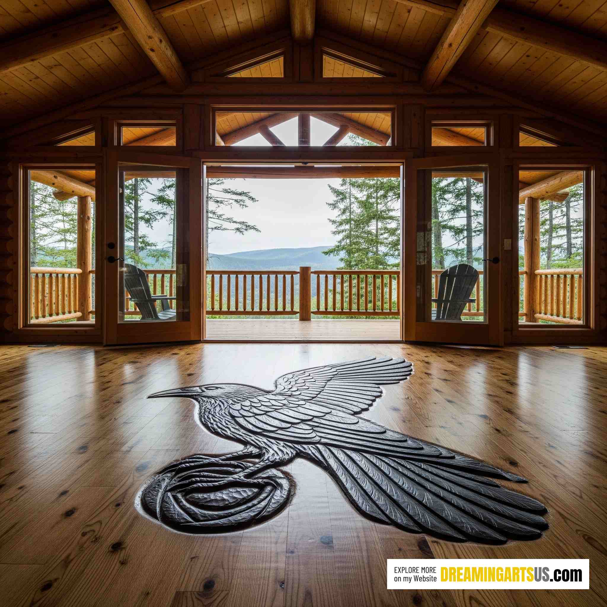 Floor Carved With Crows