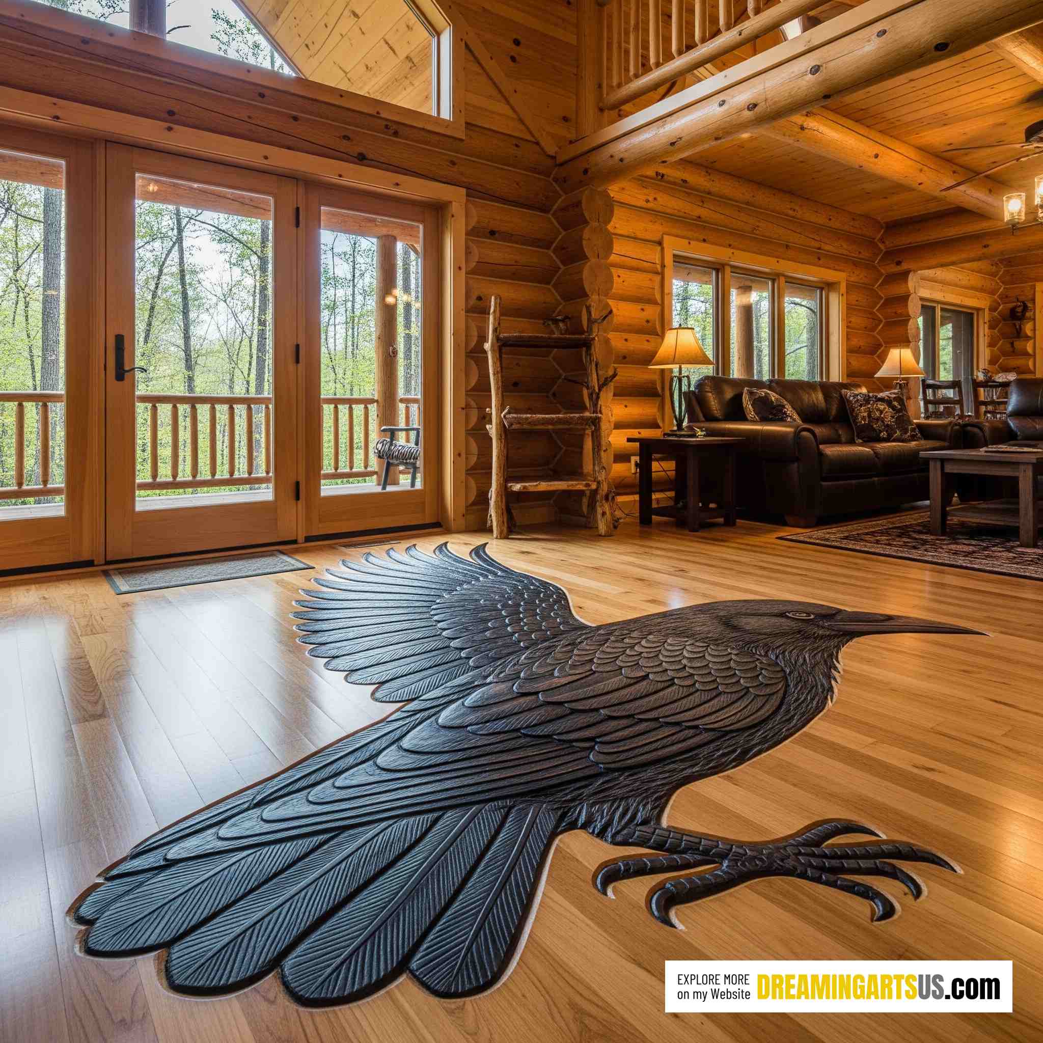 Floor Carved With Crows