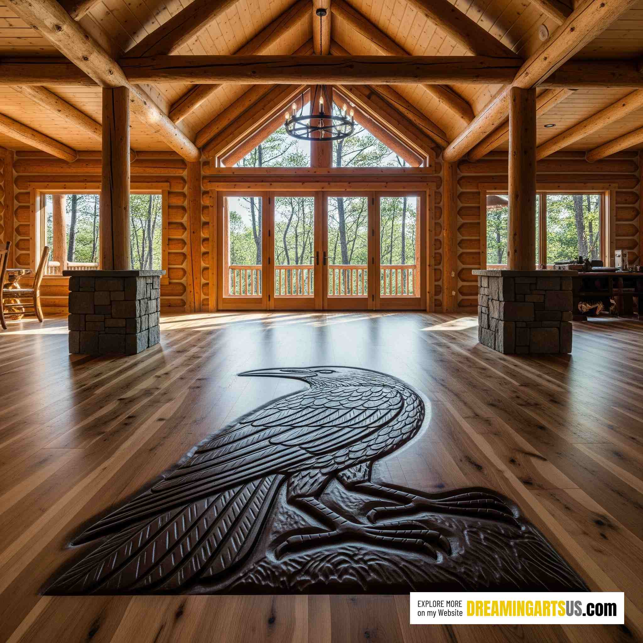 Crow carved Floor