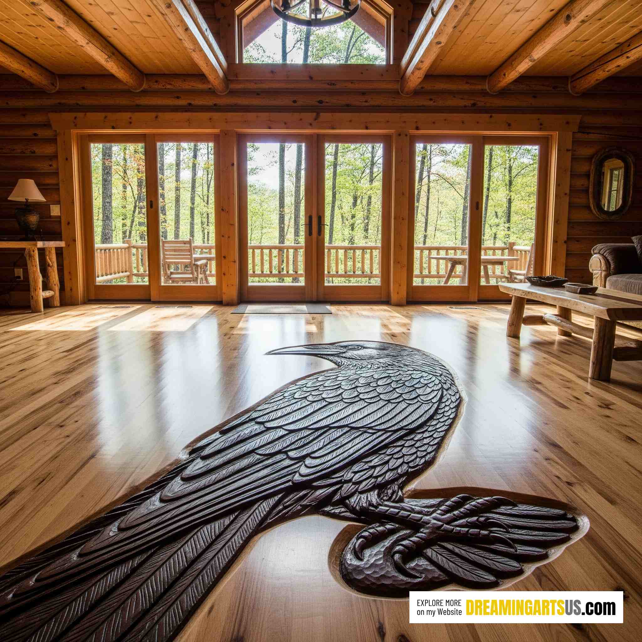 Crow carved Floor