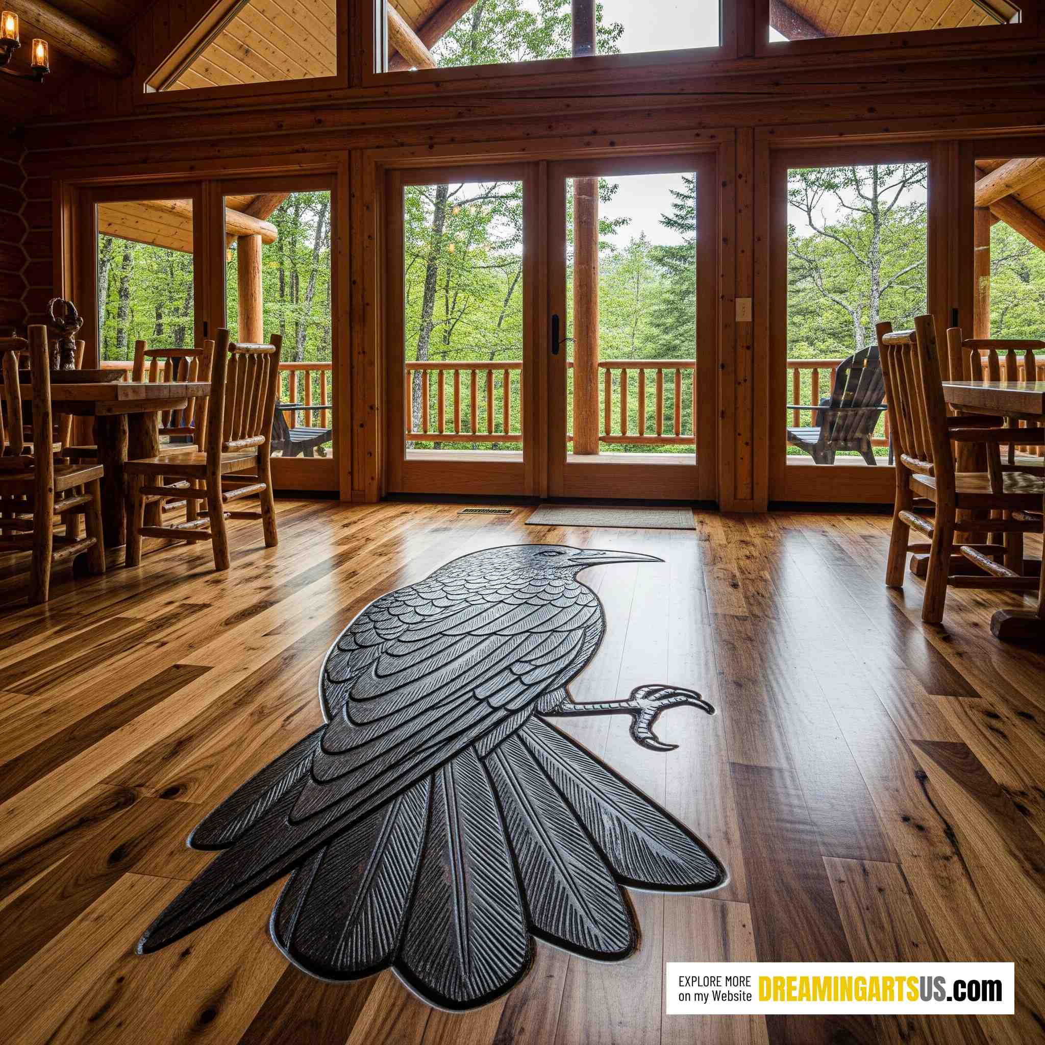 Crow carved Floor