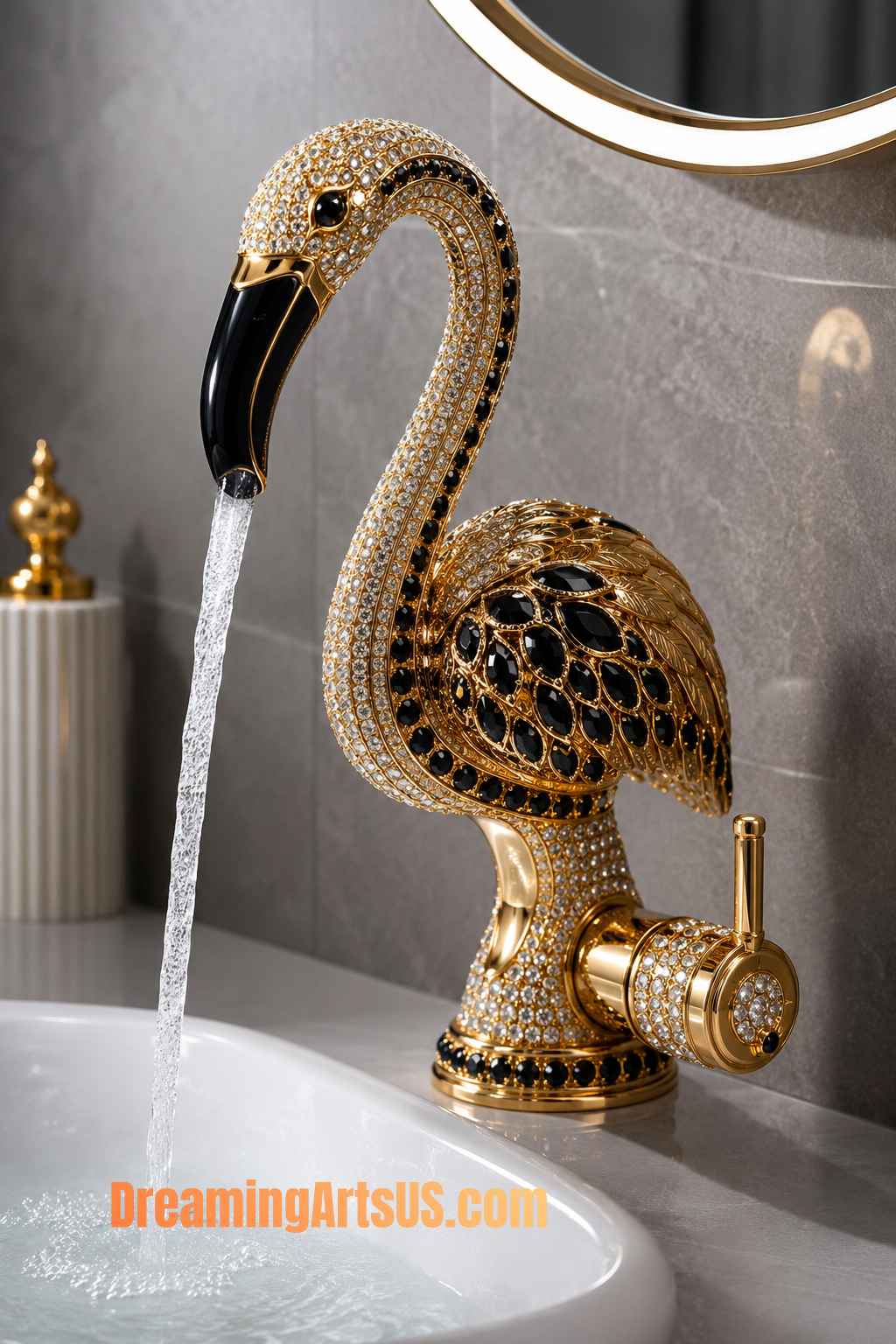luxury flamingo-shaped faucet