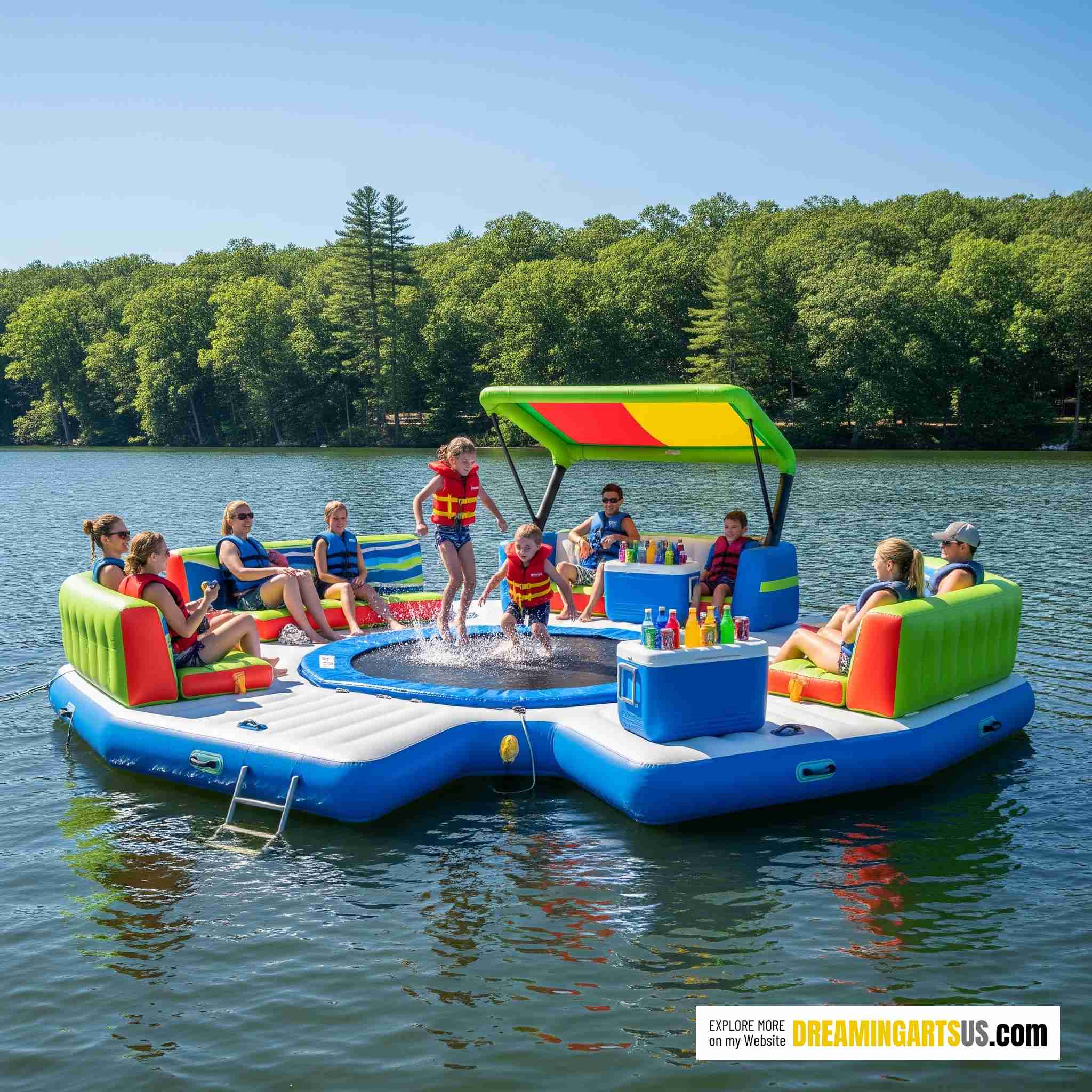 Party Floats With Built-In Trampoline