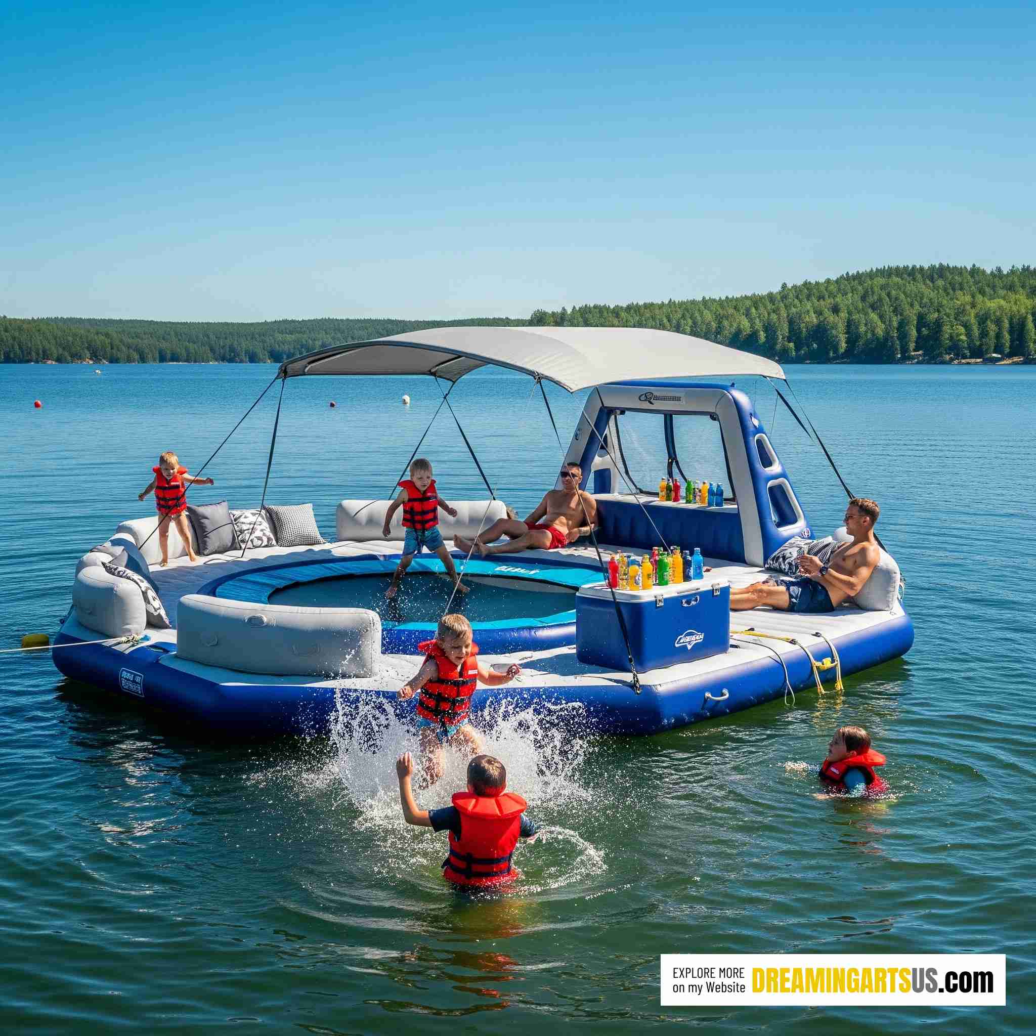 Party Floats With Built-In Trampoline