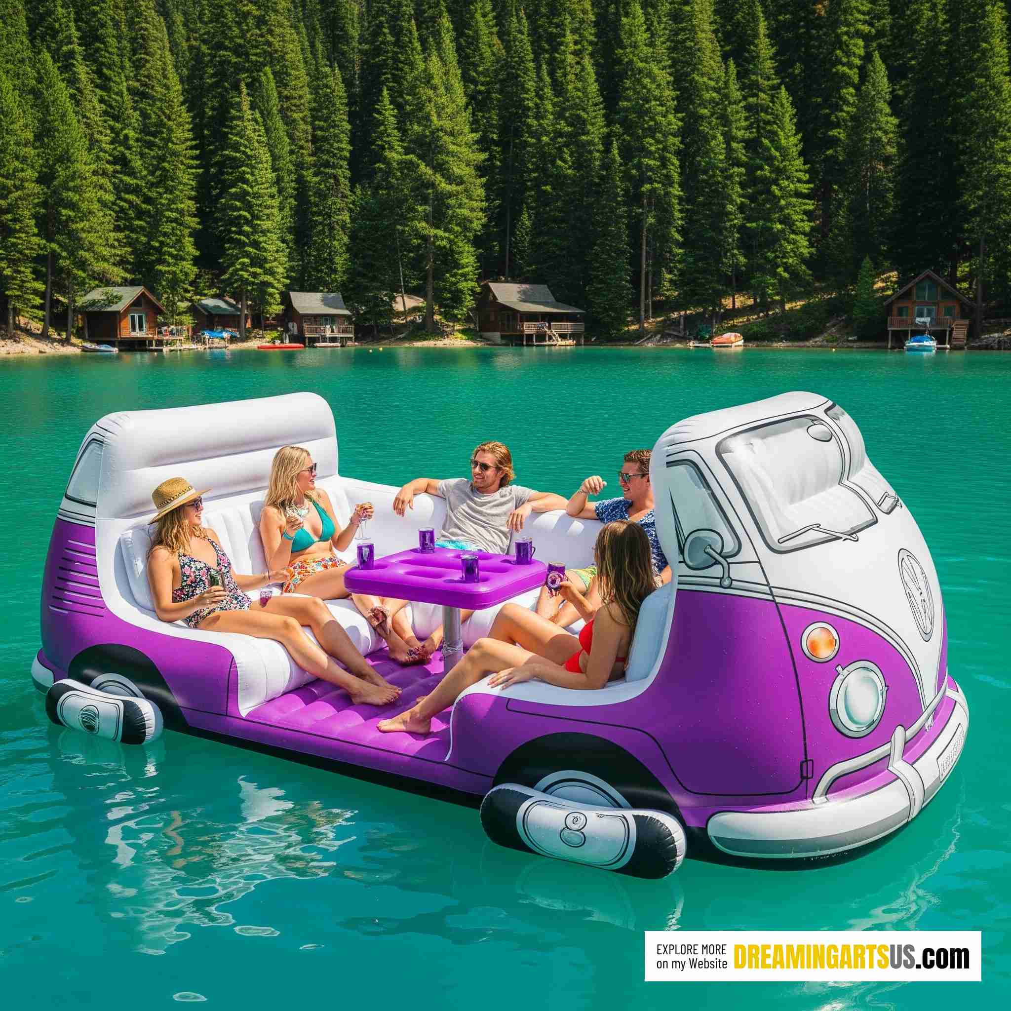 inflatable VW bus lake floats