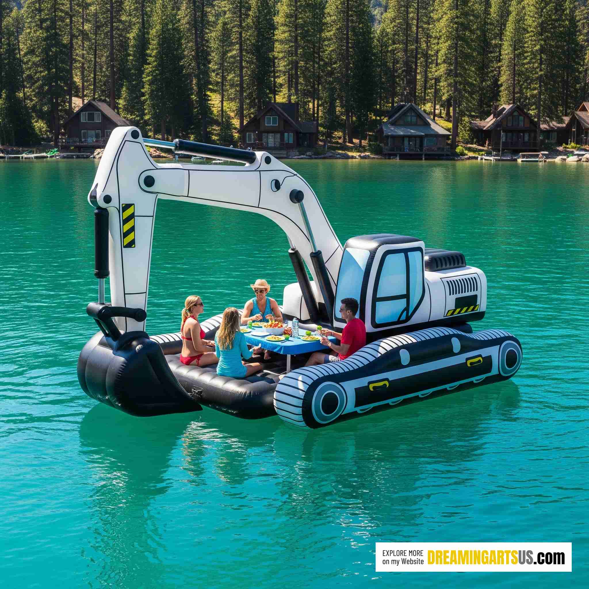 Inflatable Excavator Lake Floats