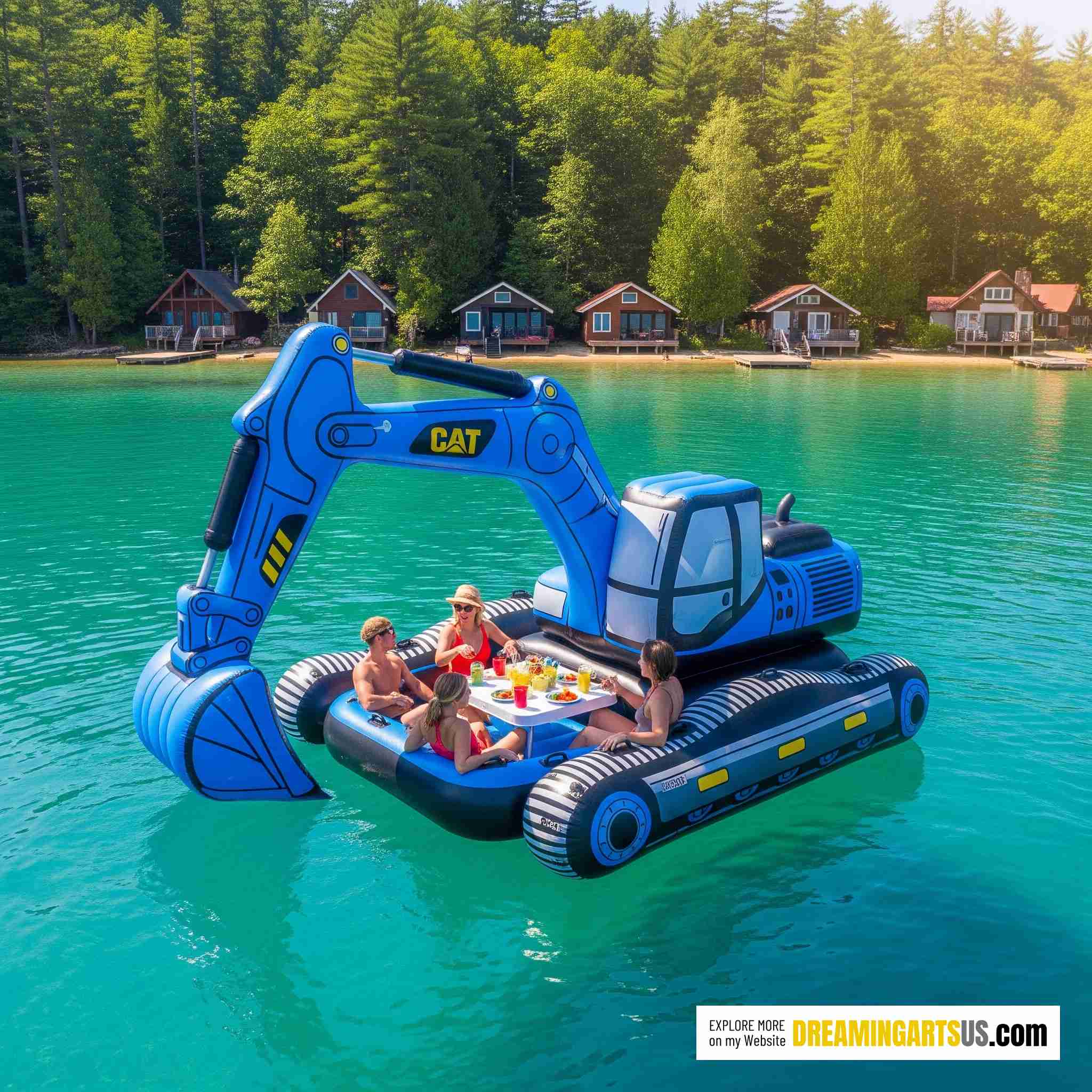 Inflatable Excavator Lake Float