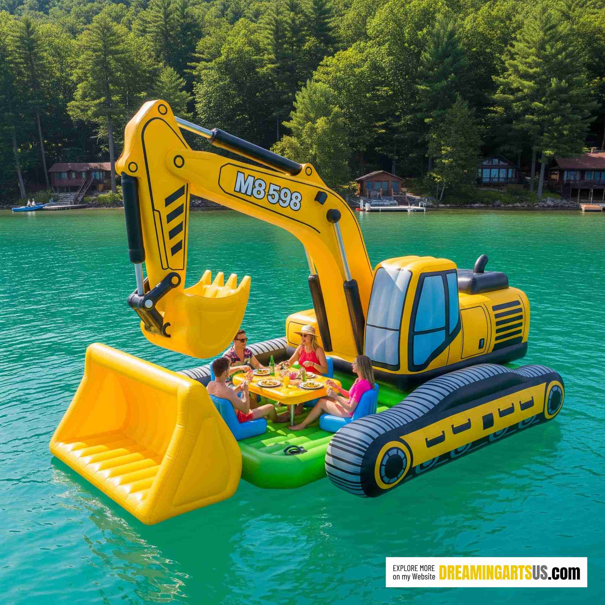 Inflatable Excavator Lake Float