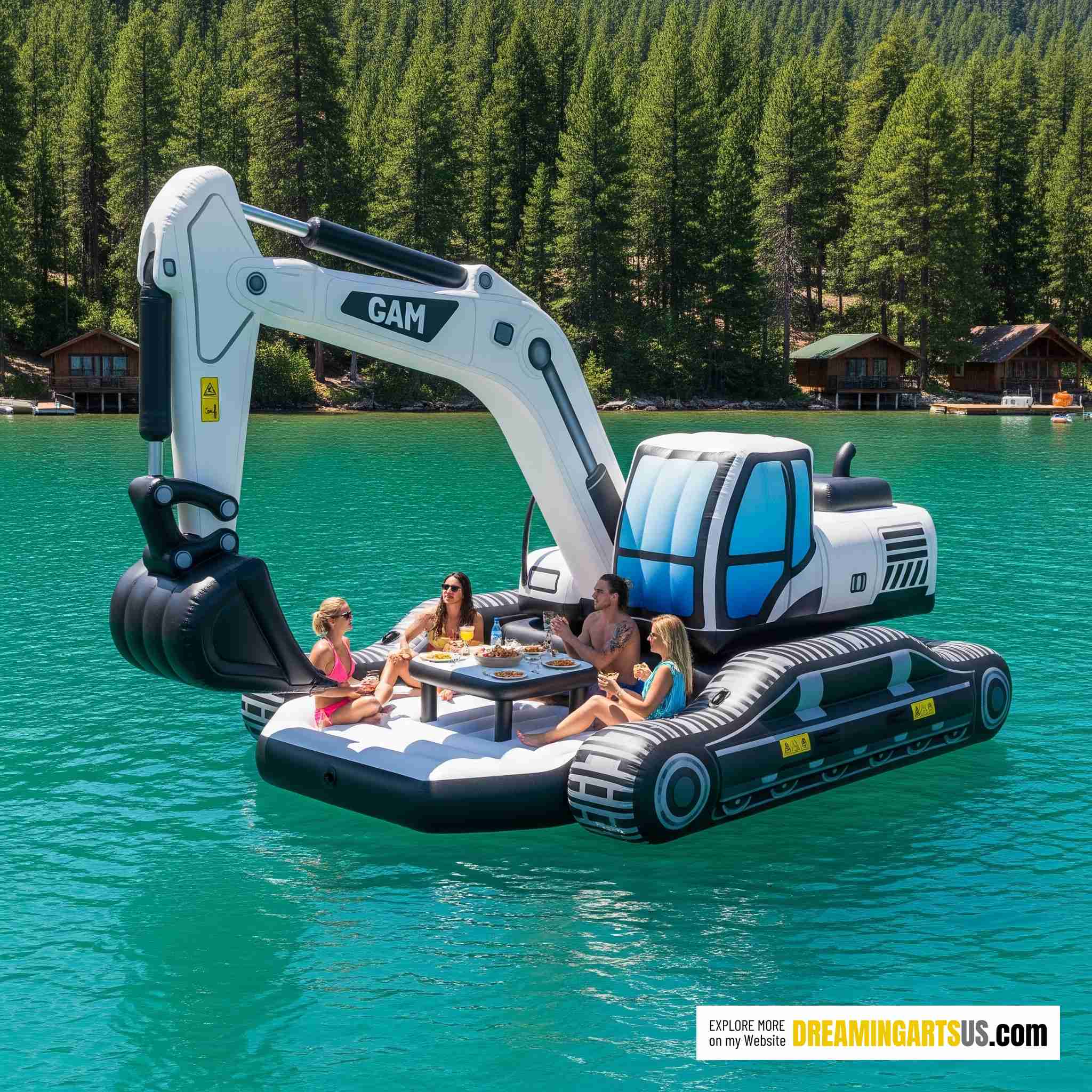 Inflatable Excavator Lake Floats