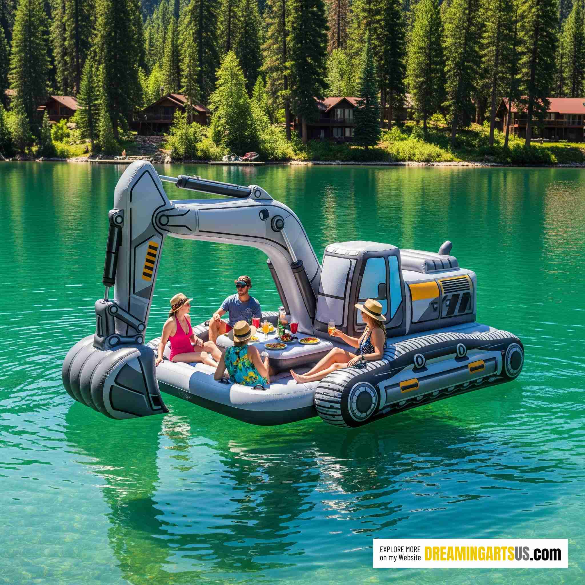 Inflatable Excavator Lake Float