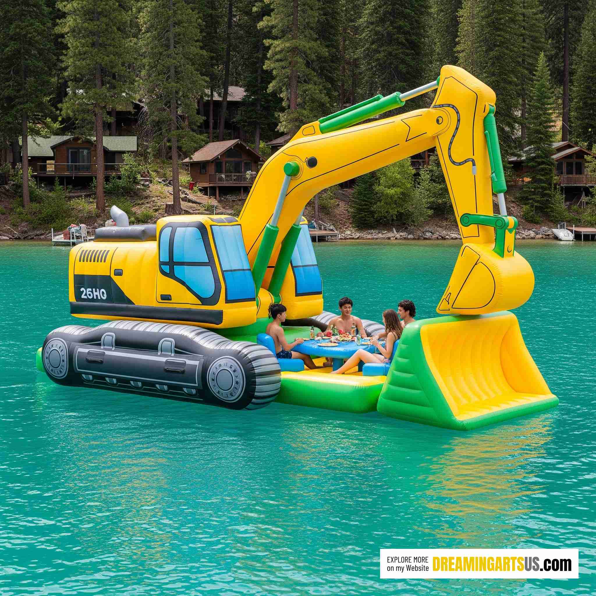 Inflatable Excavator Lake Floats