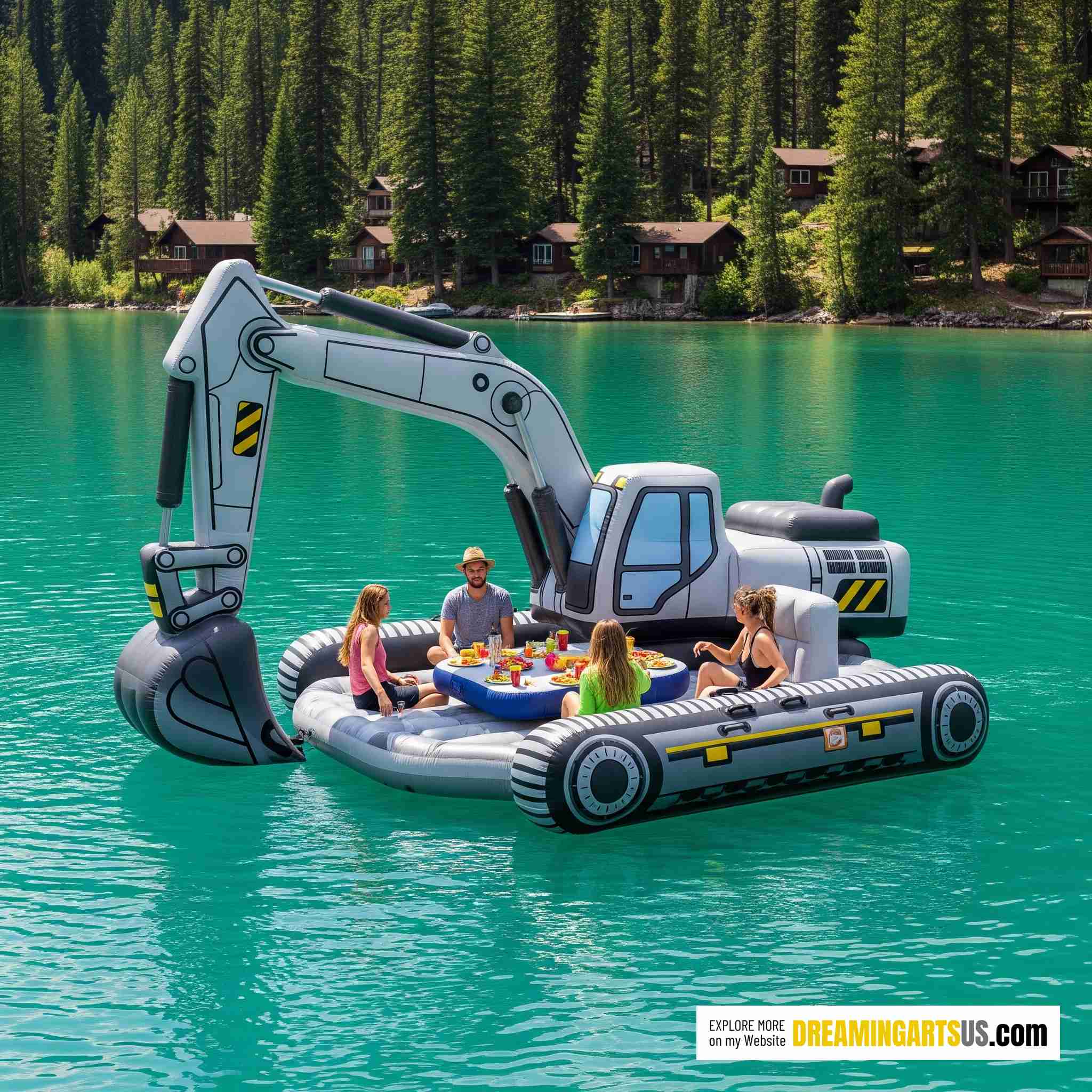 Inflatable Excavator Lake Float