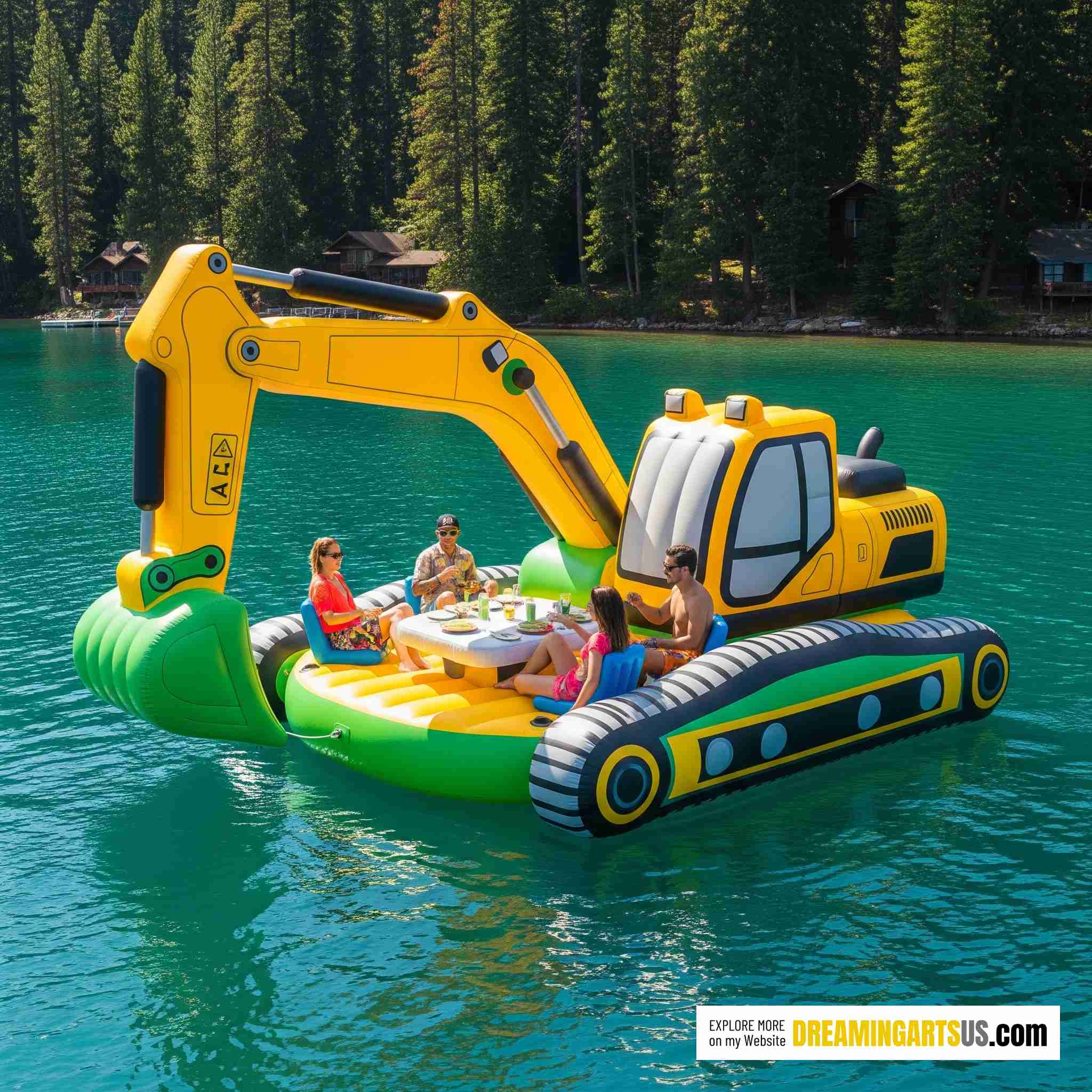Inflatable Excavator Lake Float