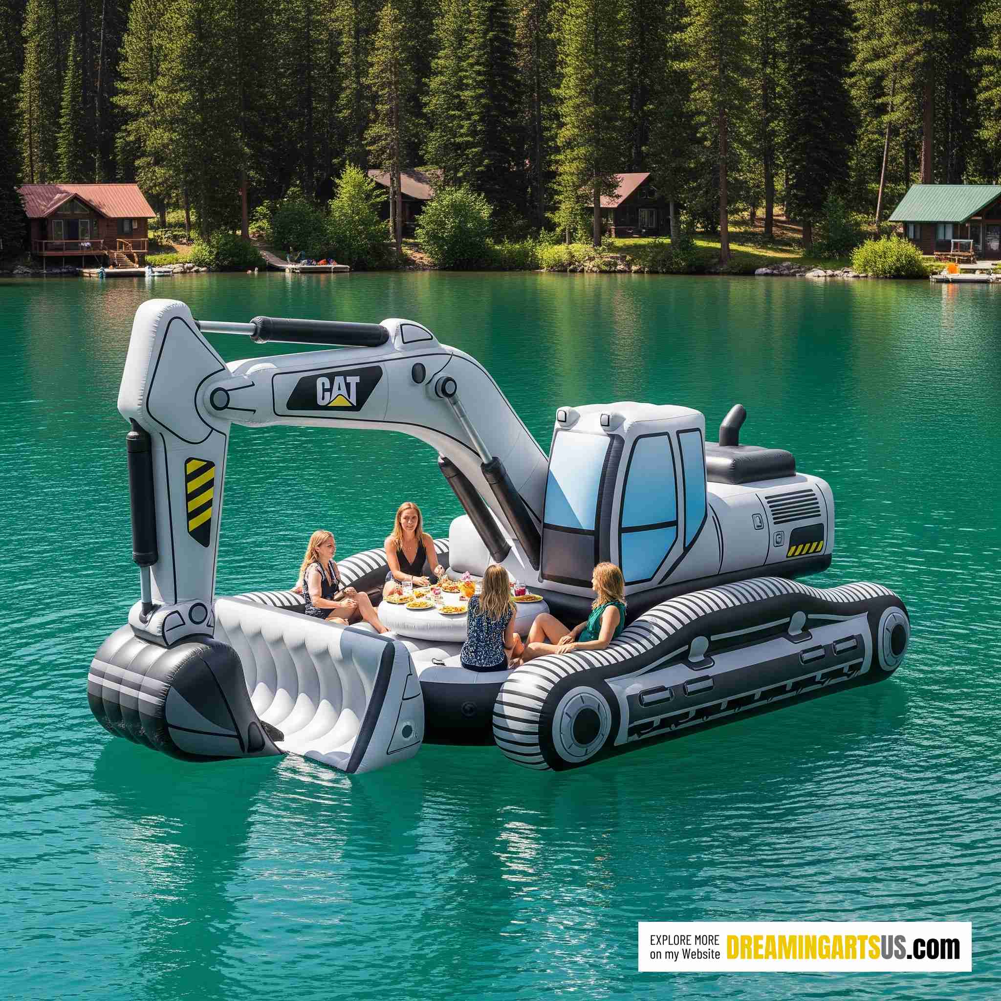 Inflatable Excavator Lake Floats